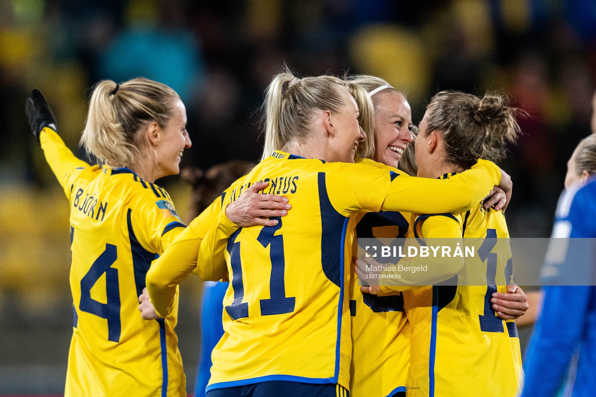 Amanda Ilestedt of Sweden celebrates with Nathalie Björn,