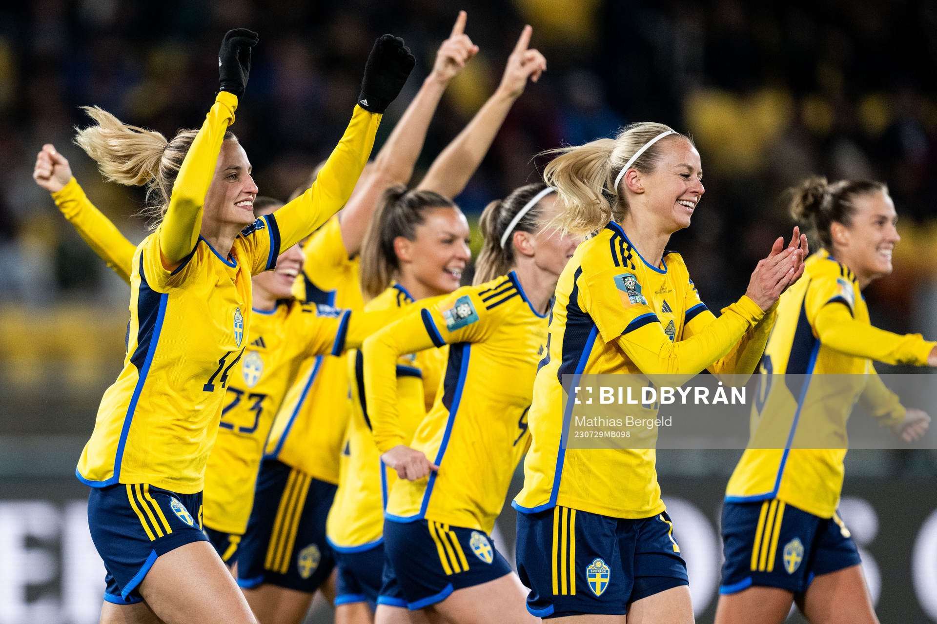 Nathalie Björn and Amanda Ilestedt of Sweden celebrate