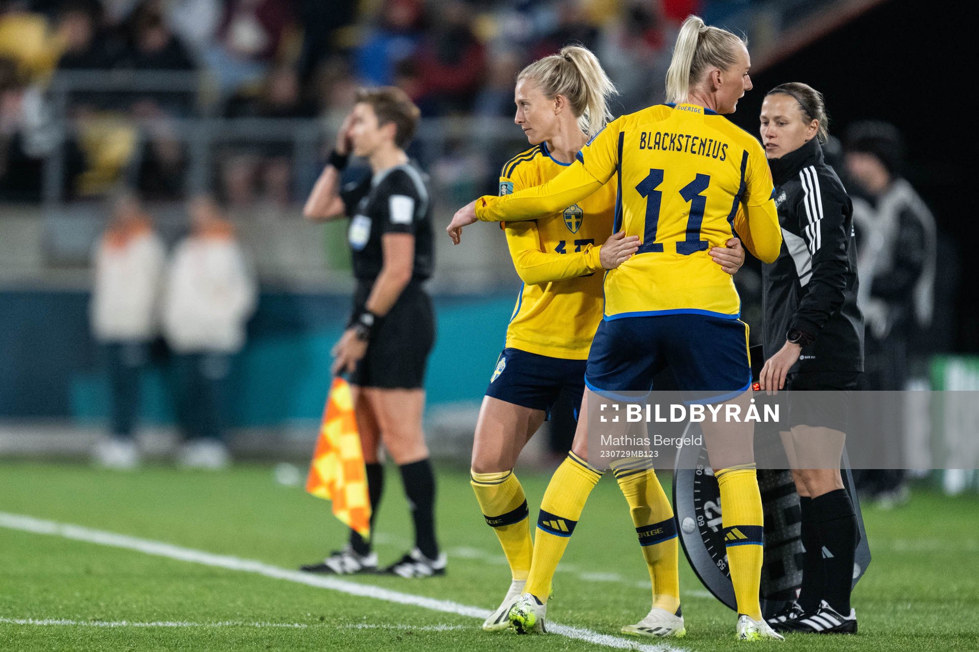 Stina Blackstenius of Sweden is substituted by Rebecka