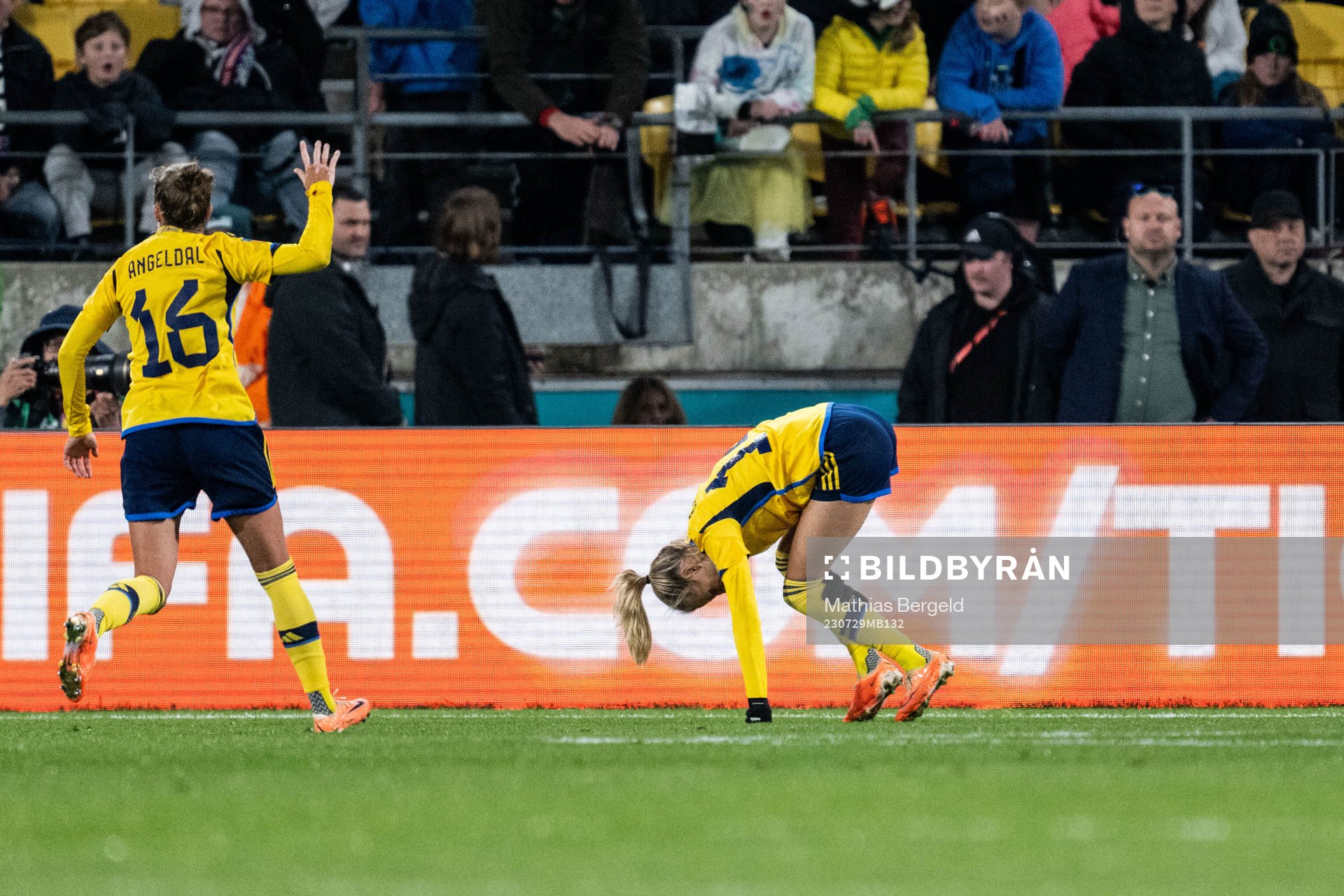 Nathalie Björn of Sweden in pain