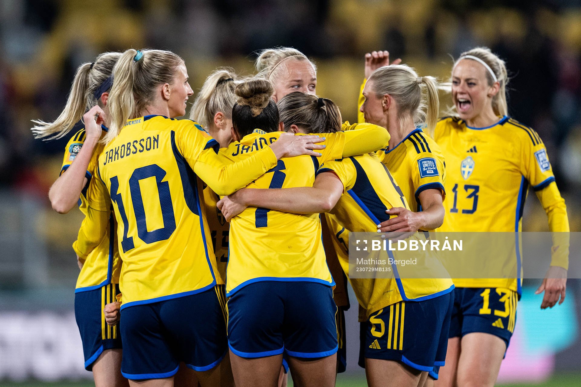 Players of Sweden celebrate