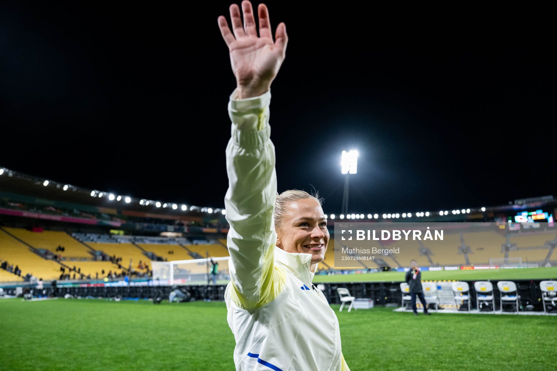 Fridolina Rolfö of Sweden celebrates after the FIFA Women's World Cup football match between Sweden and Italy on July 29, 2023 in Wellington.