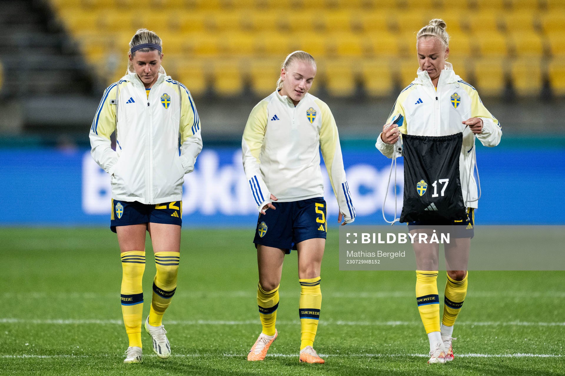 Olivia Schough, Anna Sandberg and Caroline Seger of Sweden