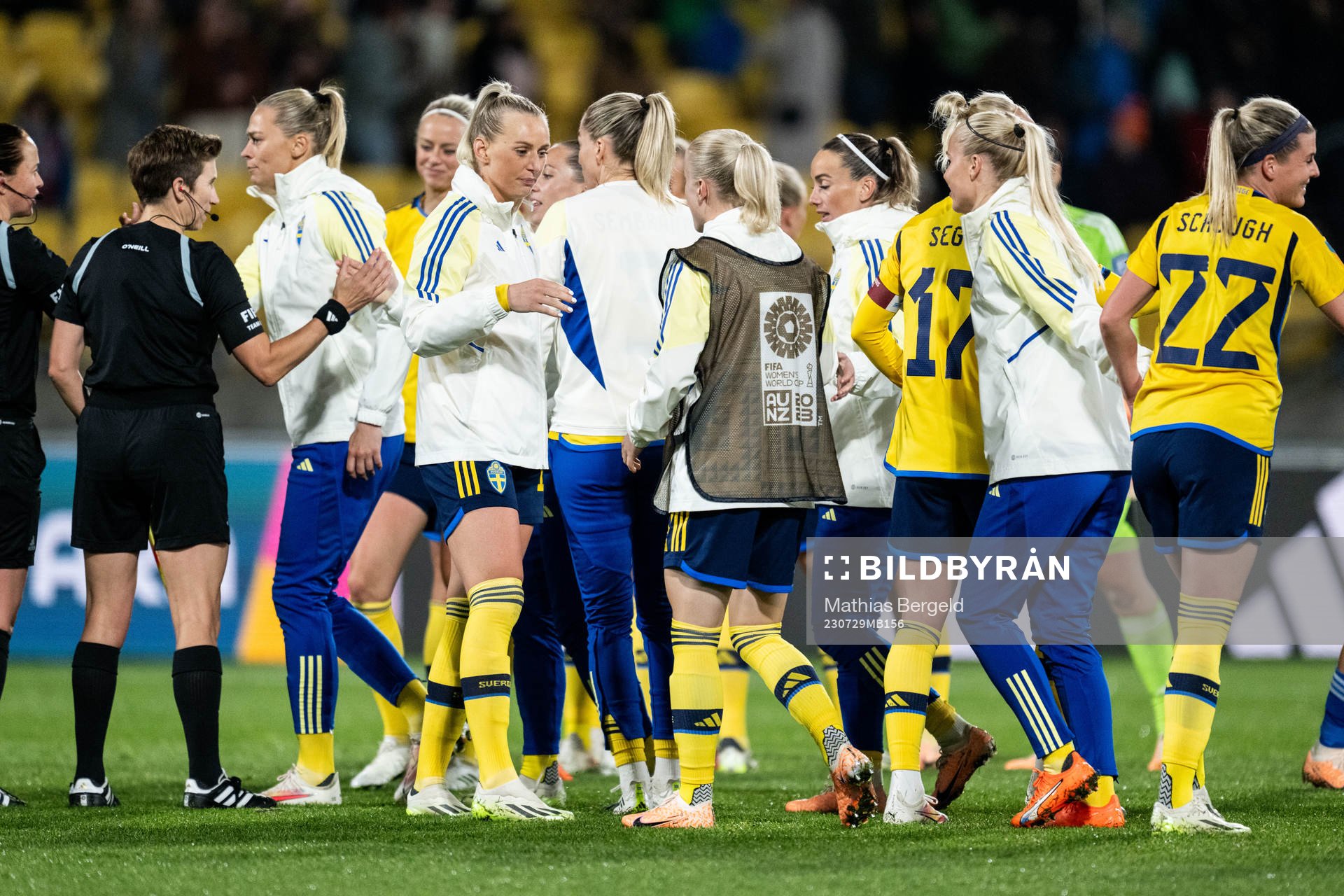 Stina Blackstenius and Anna Sandberg of Sweden celebrate