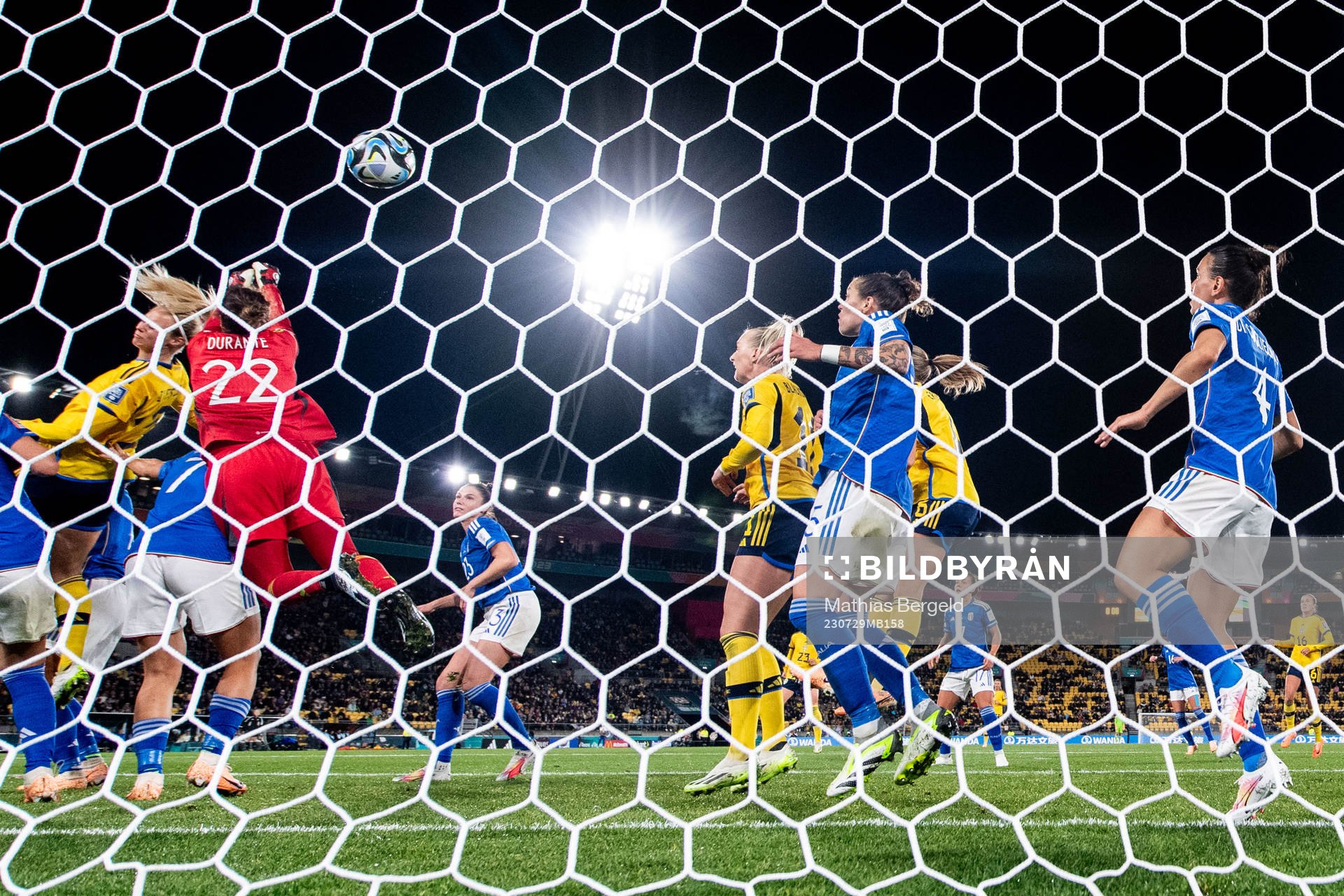 Amanda Ilestedt of Sweden scores 1-0 behind goalkeeper