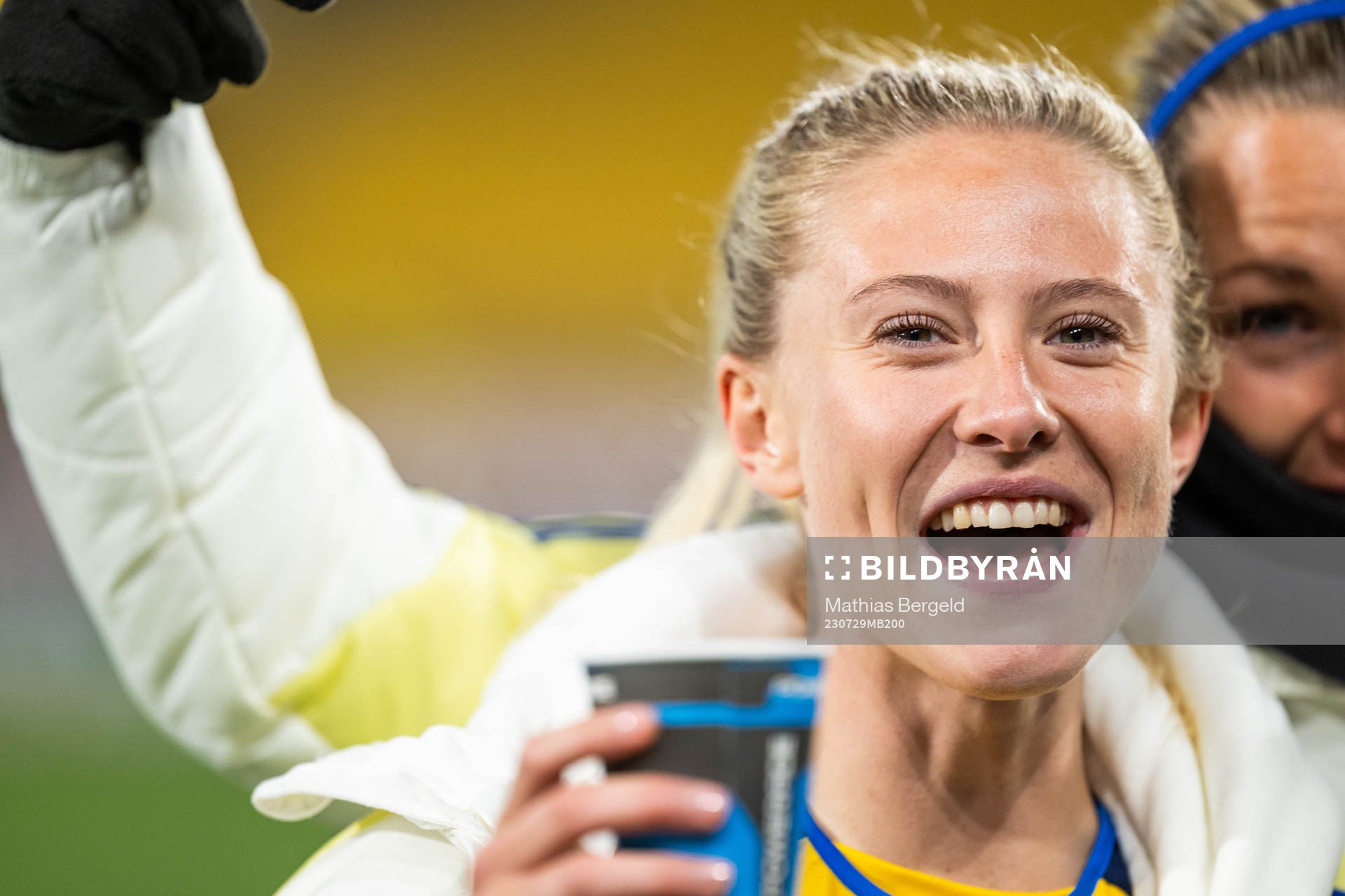 Rebecka Blomqvist of Sweden celebrates