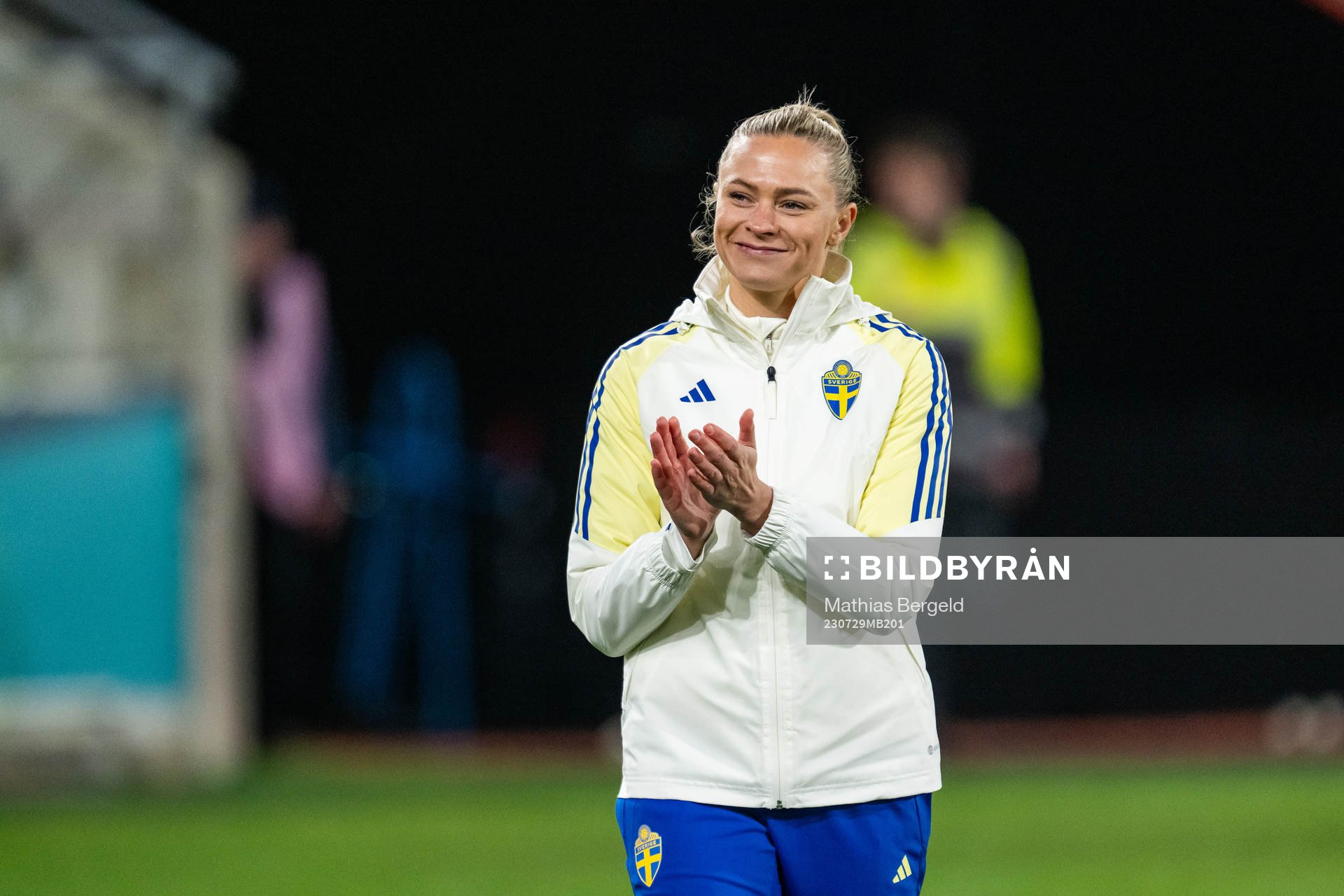 Fridolina Rolfö of Sweden celebrates after the FIFA Women's World Cup football match between Sweden and Italy on July 29, 2023 in Wellington.