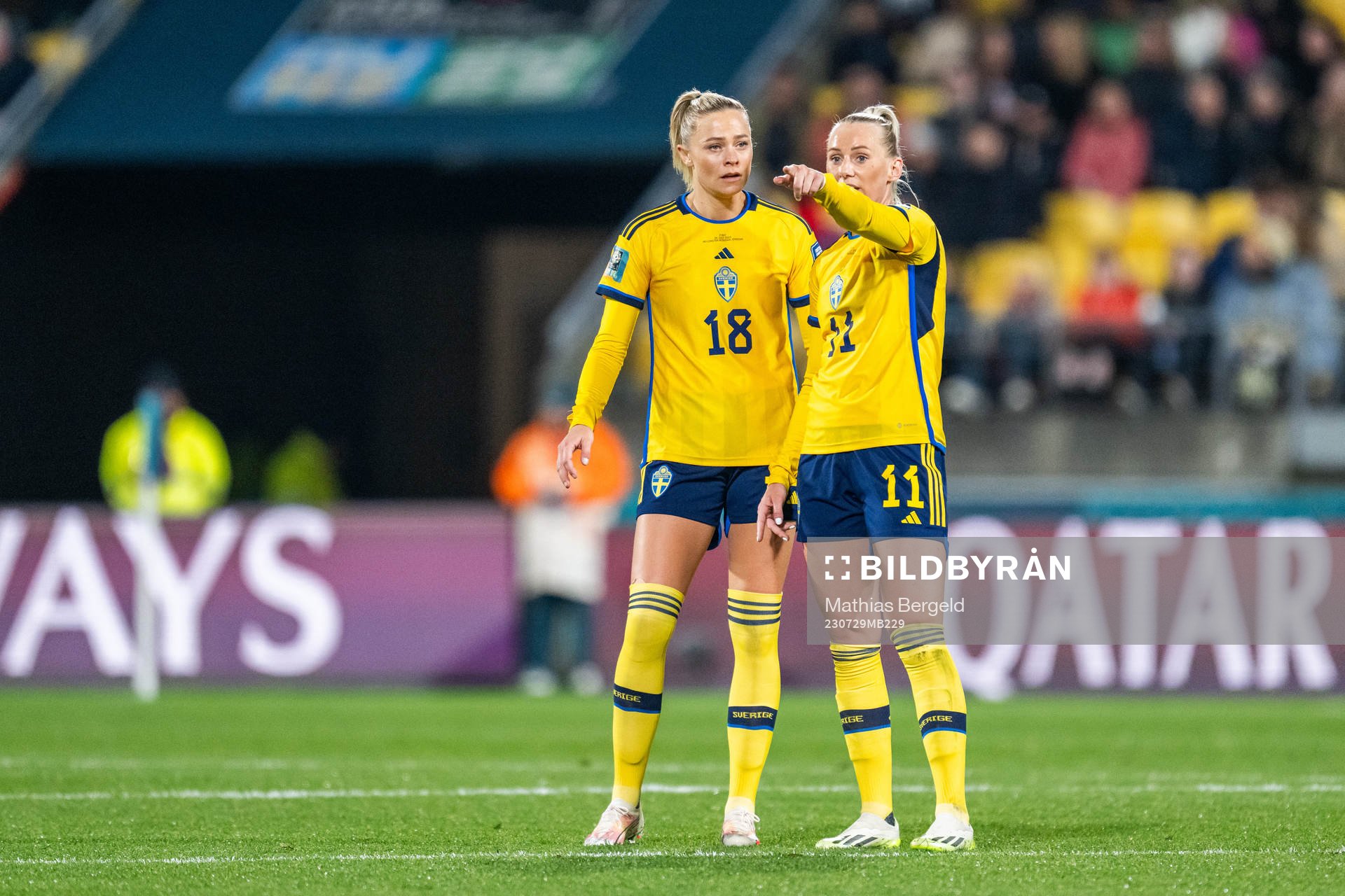 Fridolina Rolfö and Stina Blackstenius of Sweden