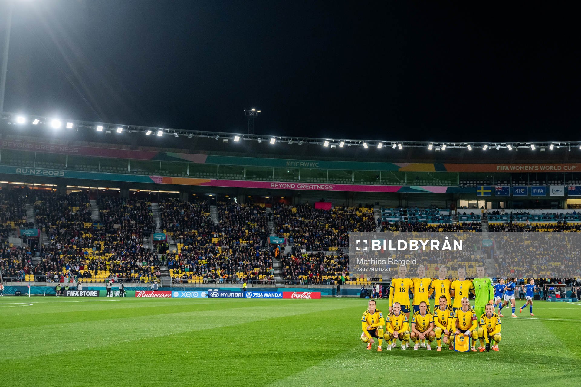 The starting eleven of Sweden pose for a photo