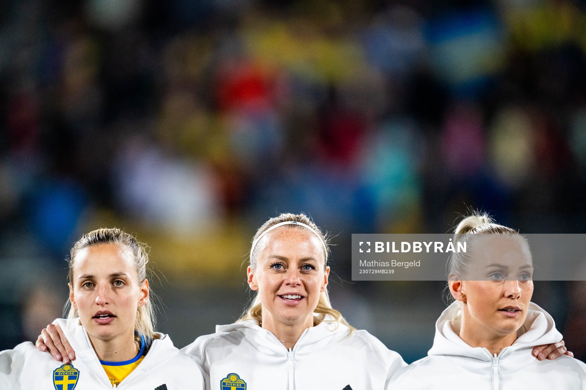 Nathalie Björn, Amanda Ilestedt and Stina Blackstenius of