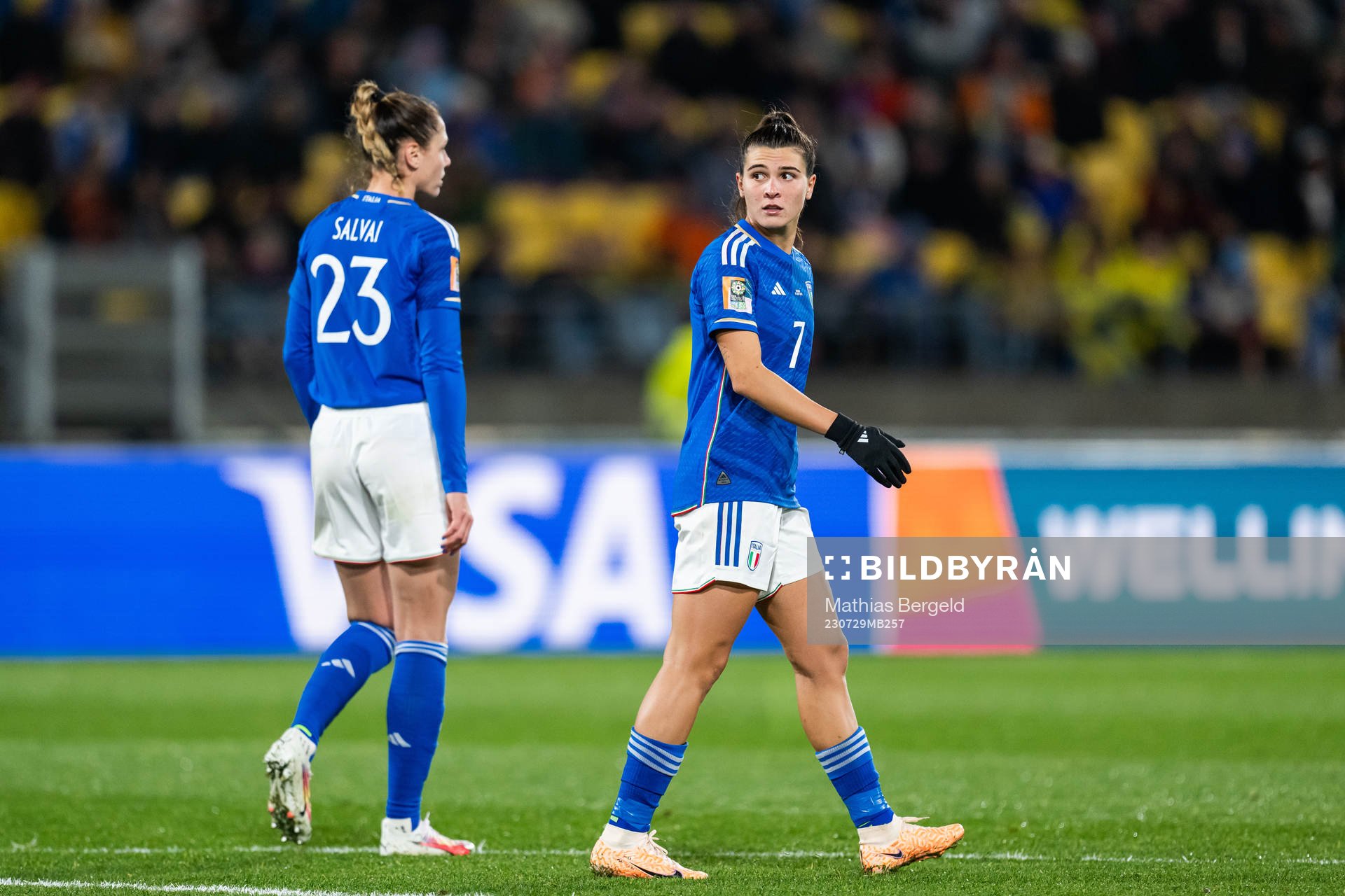 Cecilia Salvai and Sofia Cantorse of Italy look dejected