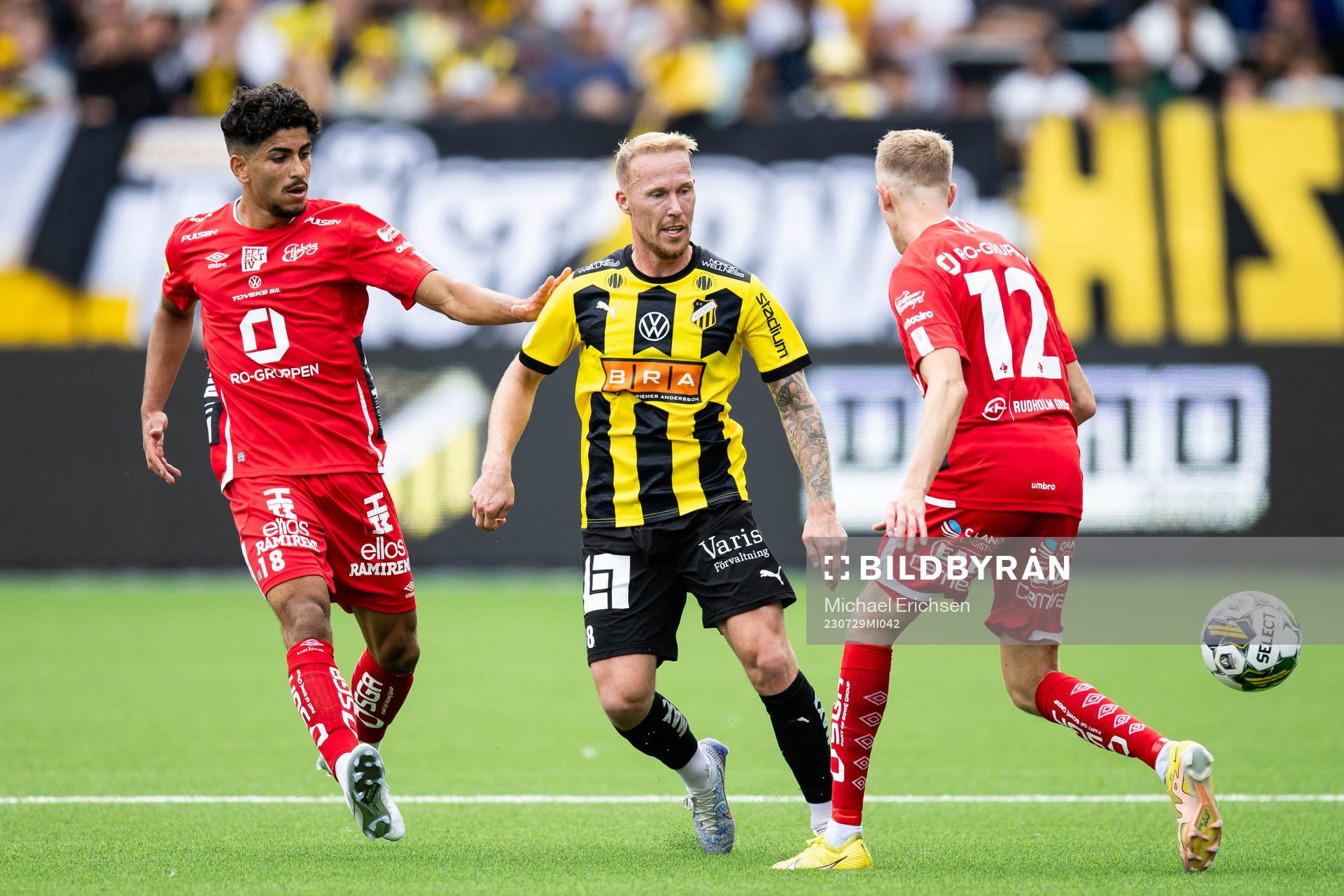 Häckens Mikkel Rygaard Jensen mot Elfsborgs Ahmed Qasem