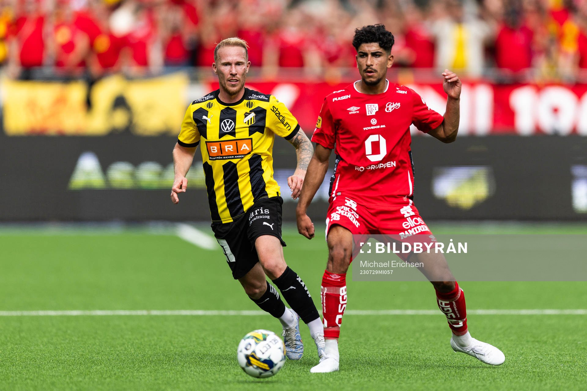 Häckens Mikkel Rygaard Jensen och Elfsborgs Ahmed Qasem