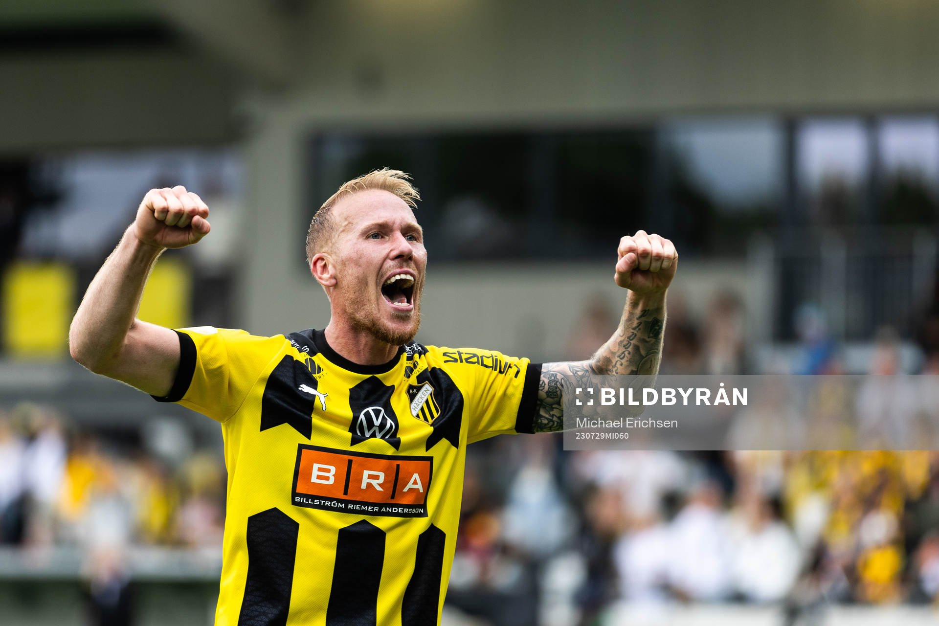 Häckens Mikkel Rygaard Jensen jublar