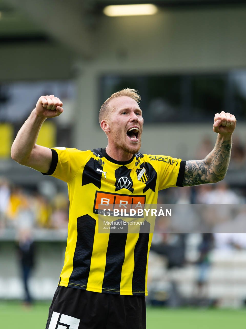 Häckens Mikkel Rygaard Jensen jublar