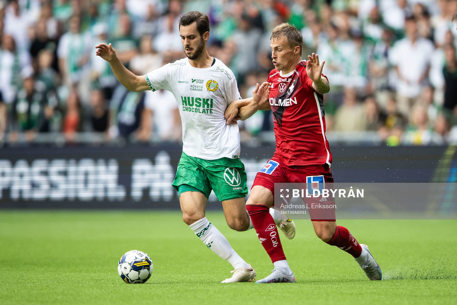 Hammarbys Adi Nalic och IFK Norrköpings Marco Lund Nielsen