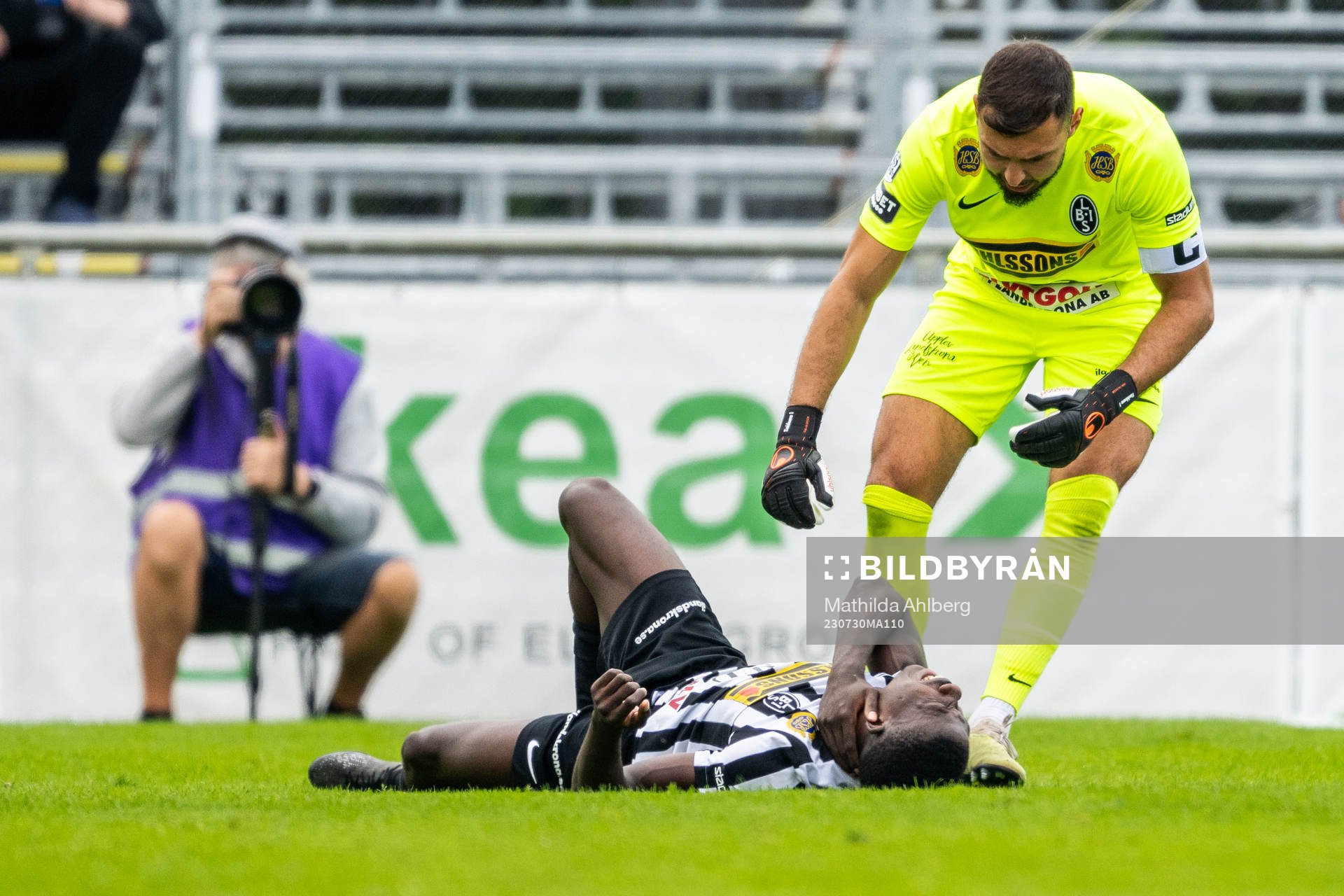 Landskronas Ousmane Diawara och målvakt Amr Kaddoura