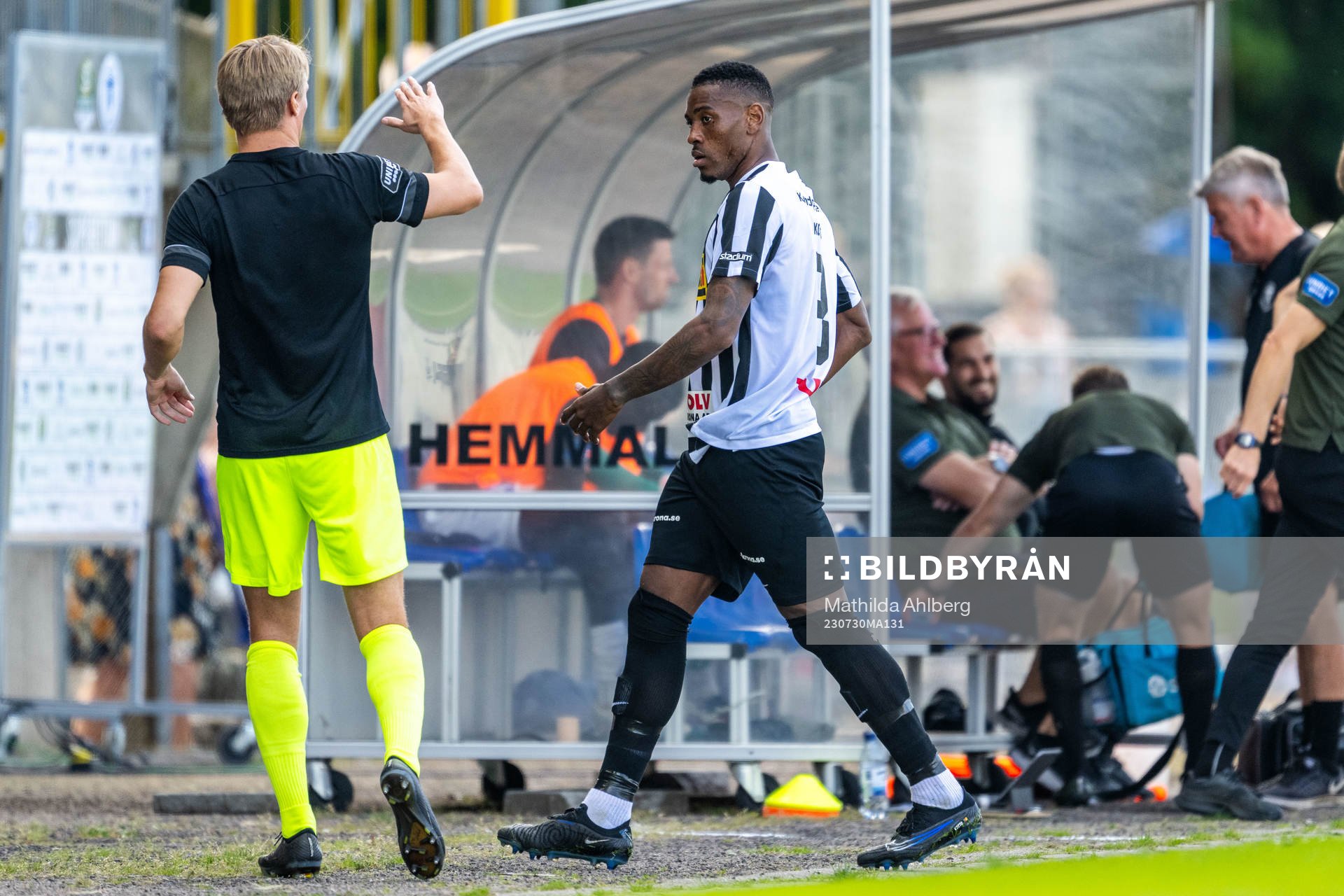 Landskronas målvakt Svante Hildeman och Samuel Kotto