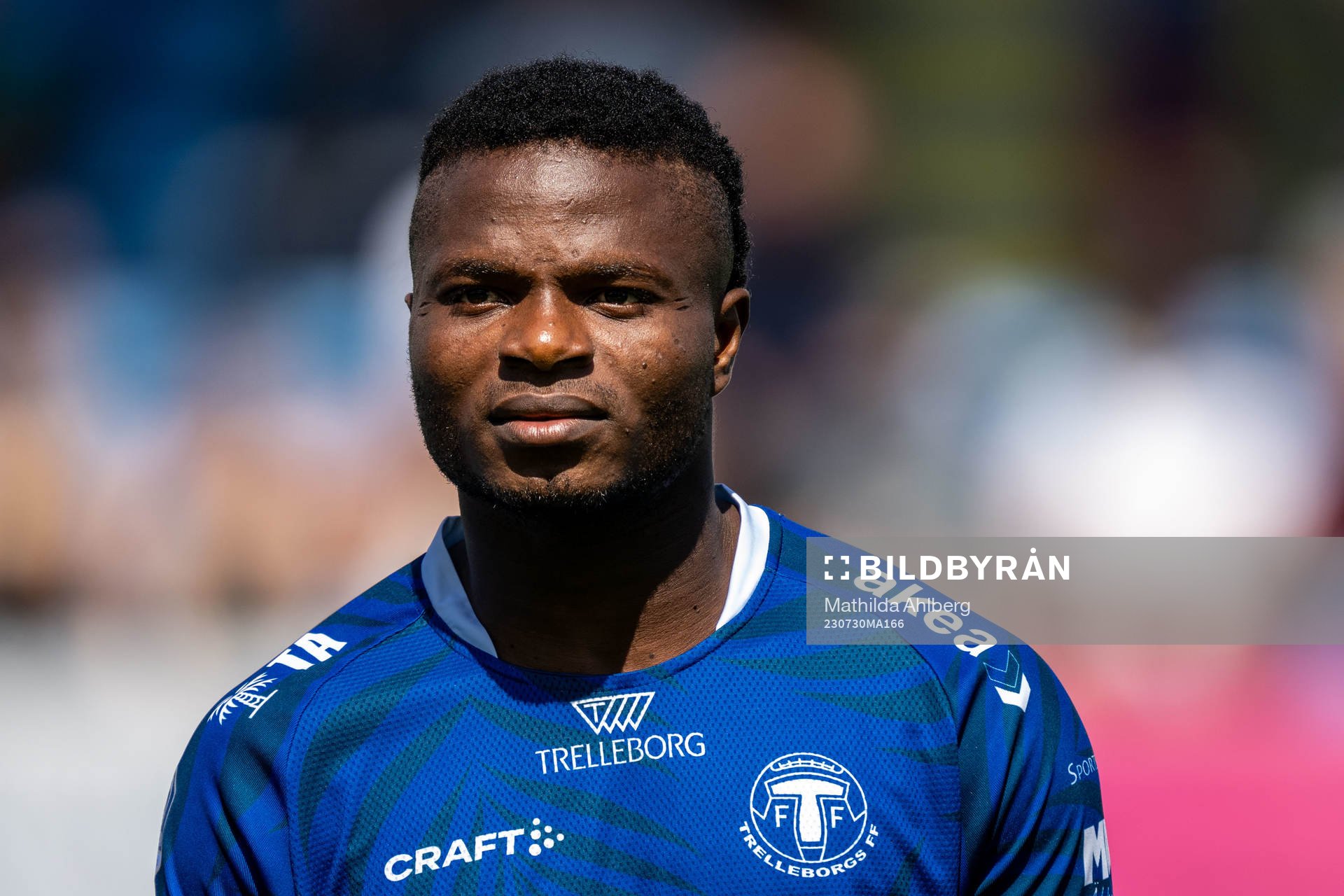 Trelleborgs Henry Offia  fotbollsmatchen i Superettan
