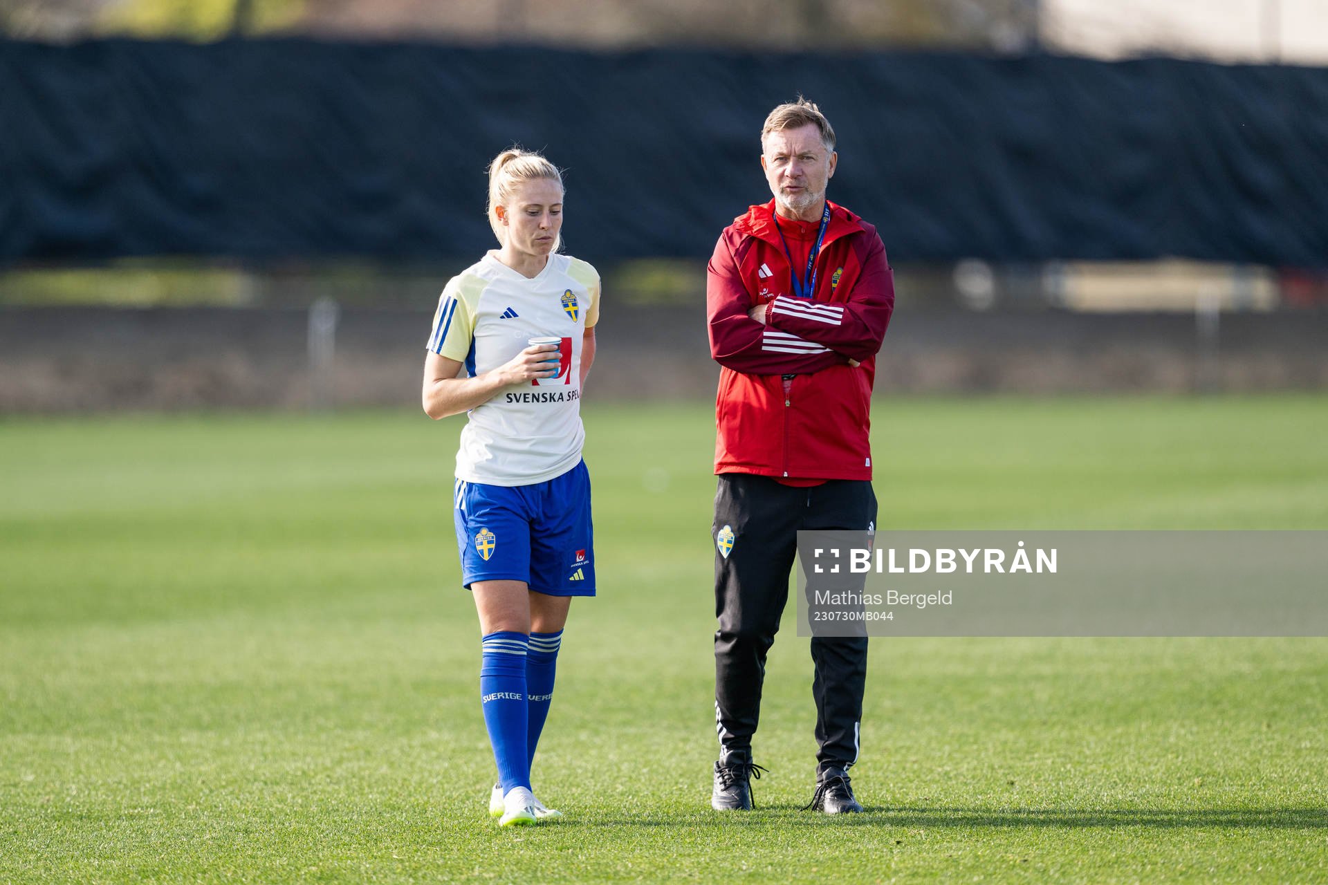 Rebecka Blomqvist and head coach Peter Gerhardsson of the