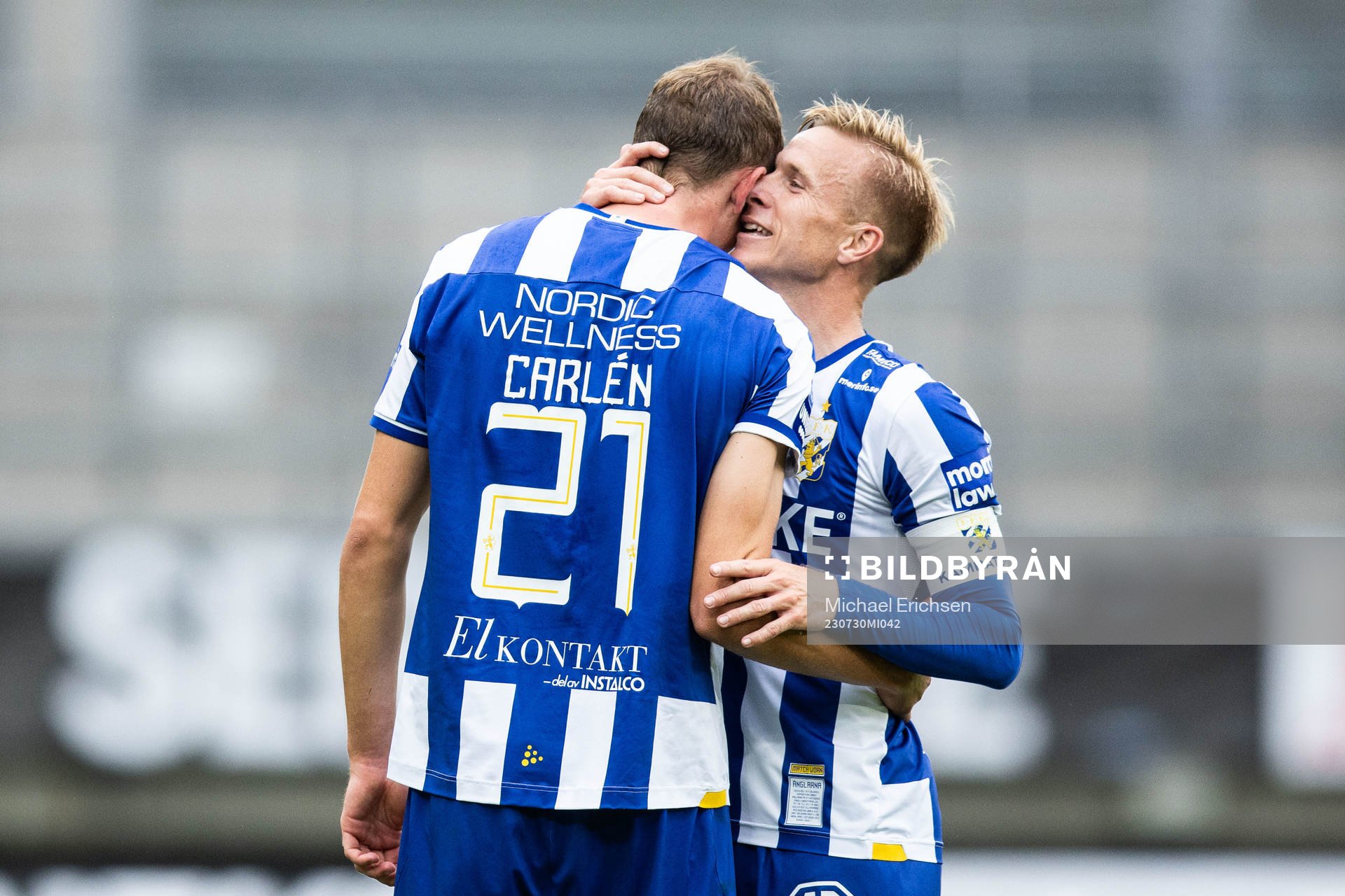 IFK Göteborgs Adam Carlén jublar med Oscar Wendt