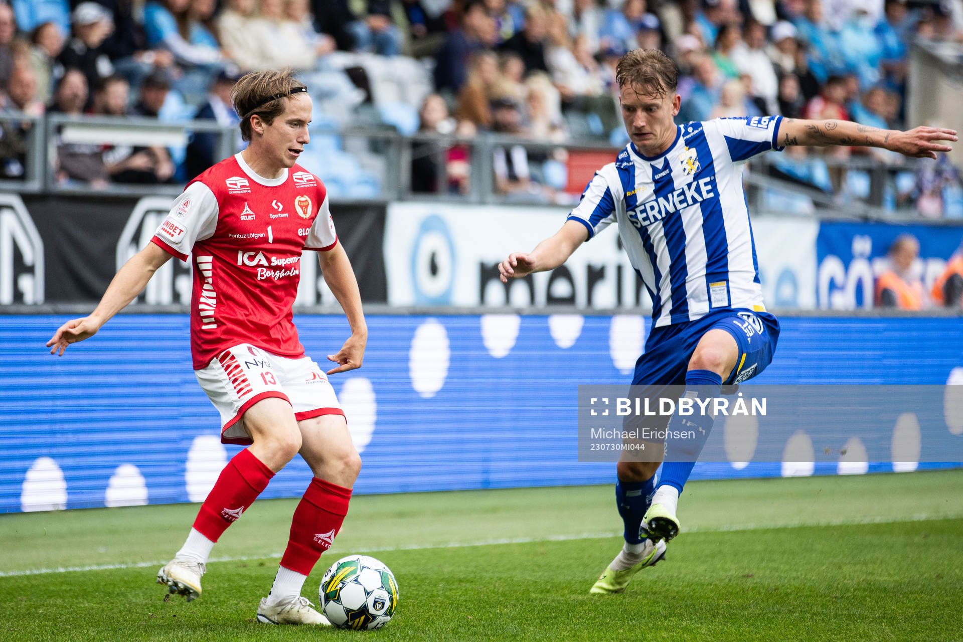 Kalmars Johan Karlsson och IFK Göteborgs Sebastian Hausner
