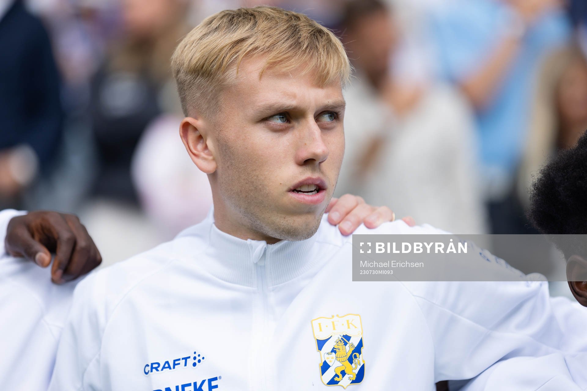 IFK Göteborgs Elias Hagen innan fotbollsmatchen i