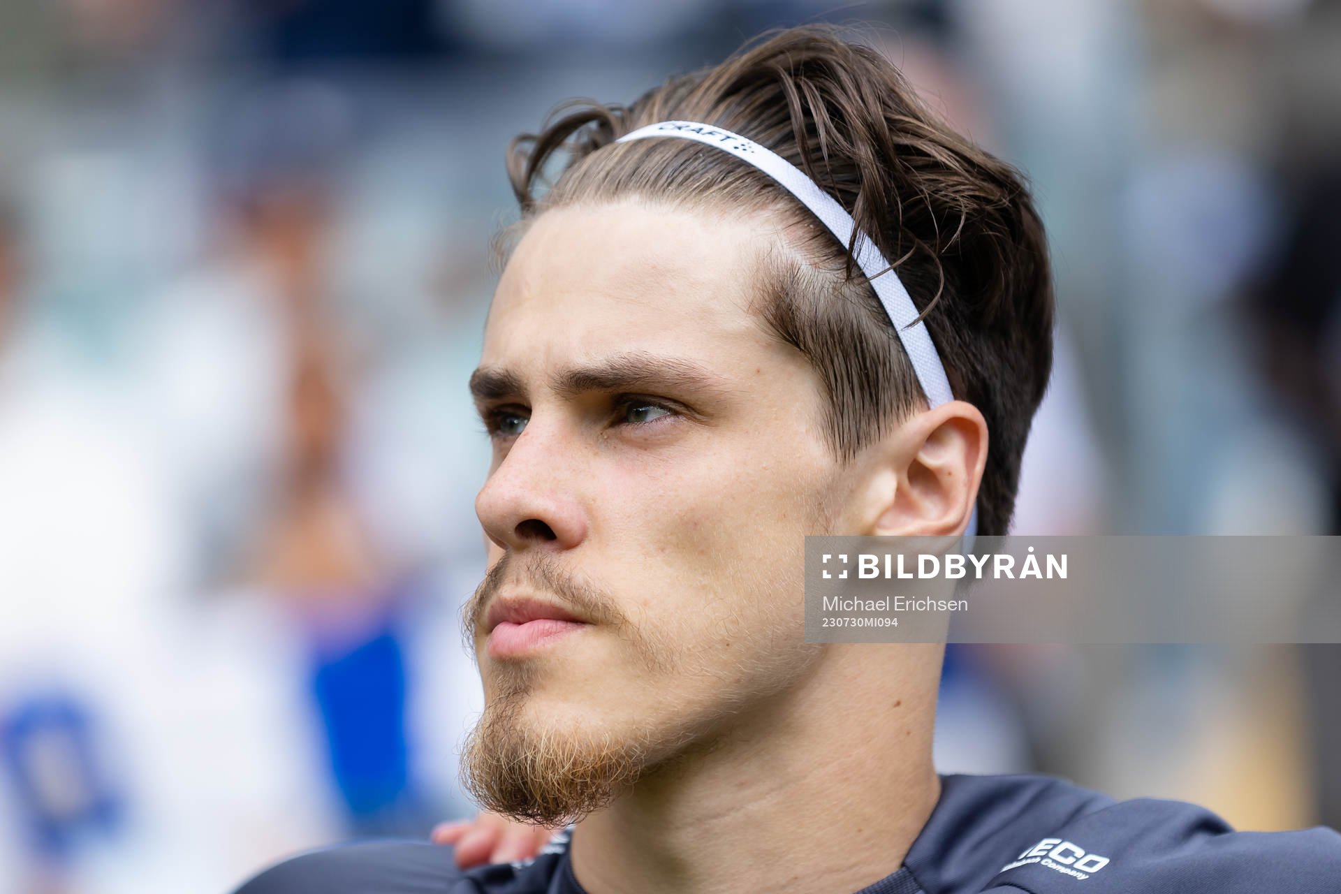 IFK Göteborgs målvakt Adam Benediktsson innan fotbollsmatchen i Allsvenskan mellan IFK Göteborg och Kalmar den 30 juli 2023 i Göteborg.