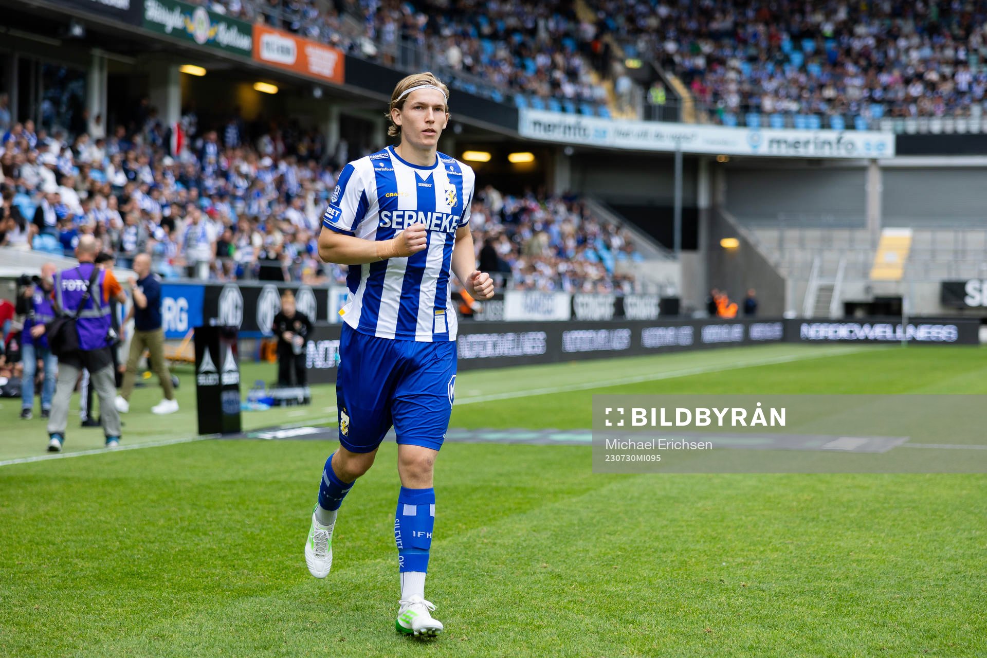 IFK Göteborgs Johan Bångsbo innan fotbollsmatchen i Allsvenskan mellan IFK Göteborg och Kalmar den 30 juli 2023 i Göteborg. 
