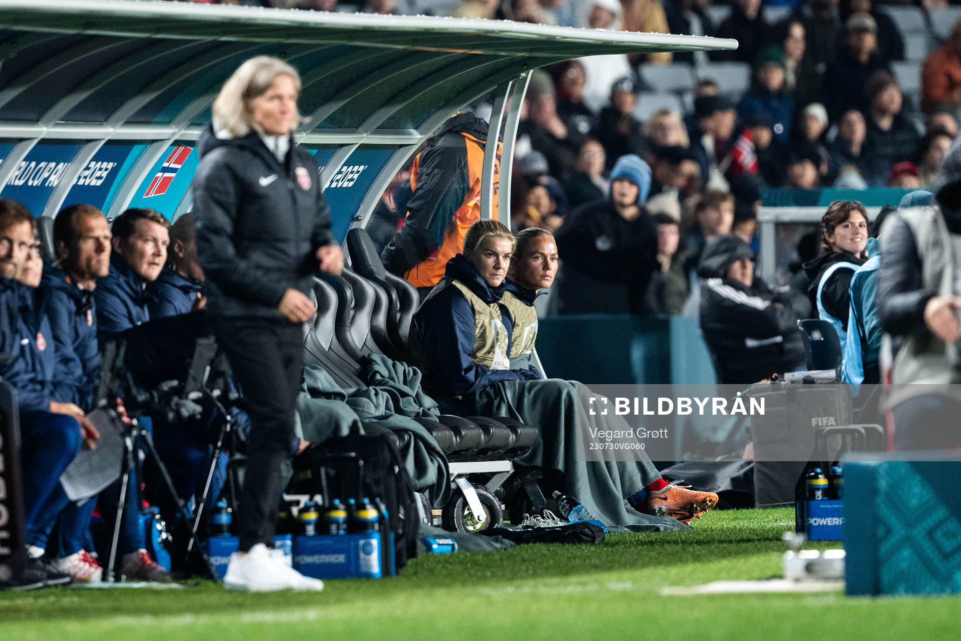 Ada Hegerberg and Guro Bergsvand of Norway