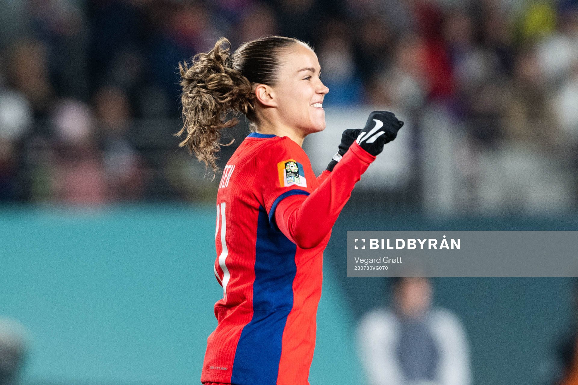 Guro Reiten of Norway celebrates