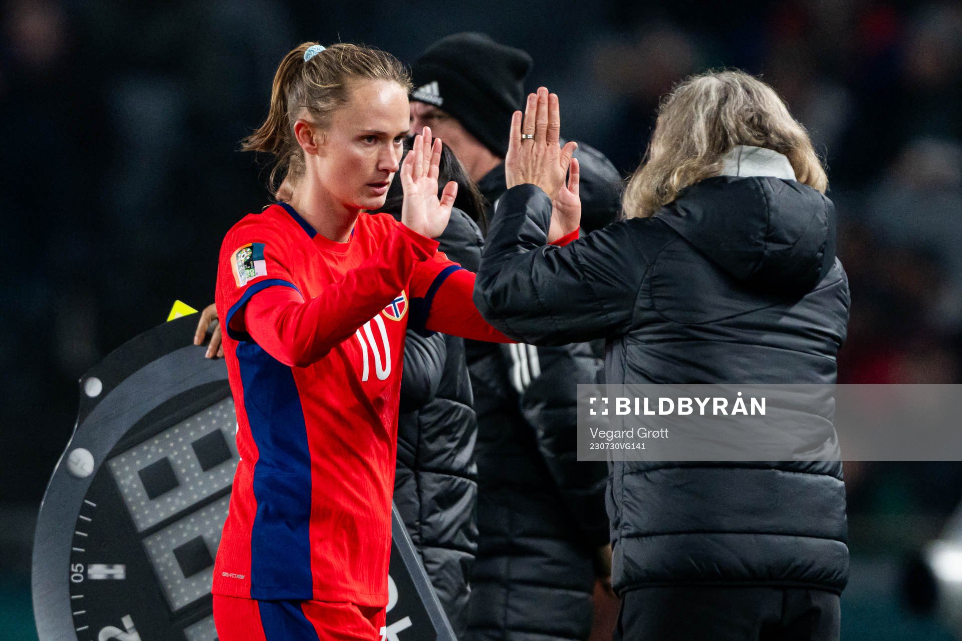 Caroline Graham Hansen of Norway is being substituted by
