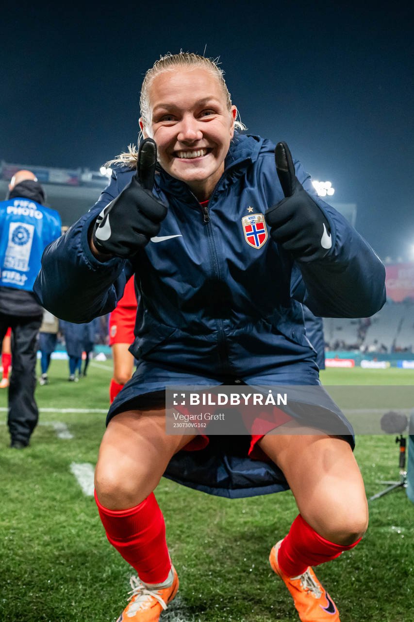 Frida Maanum of Norway celebrates after the FIFA Women's World Cup football match between Norway and Philippines on July 30, 2023 in Auckland.