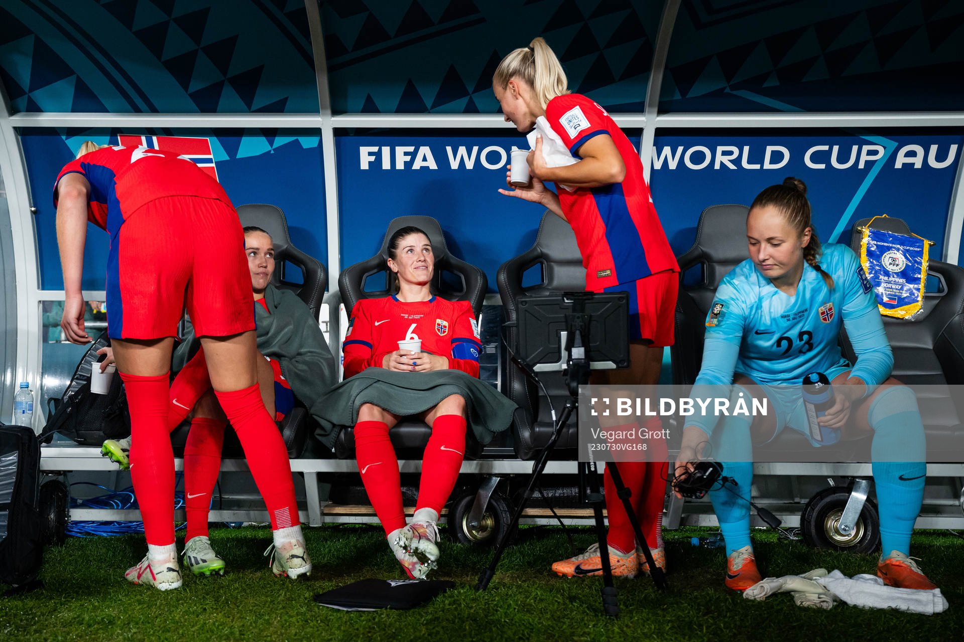 Guro Reiten, Maren Mjelde, Anja Sønstevold and goalkeeper