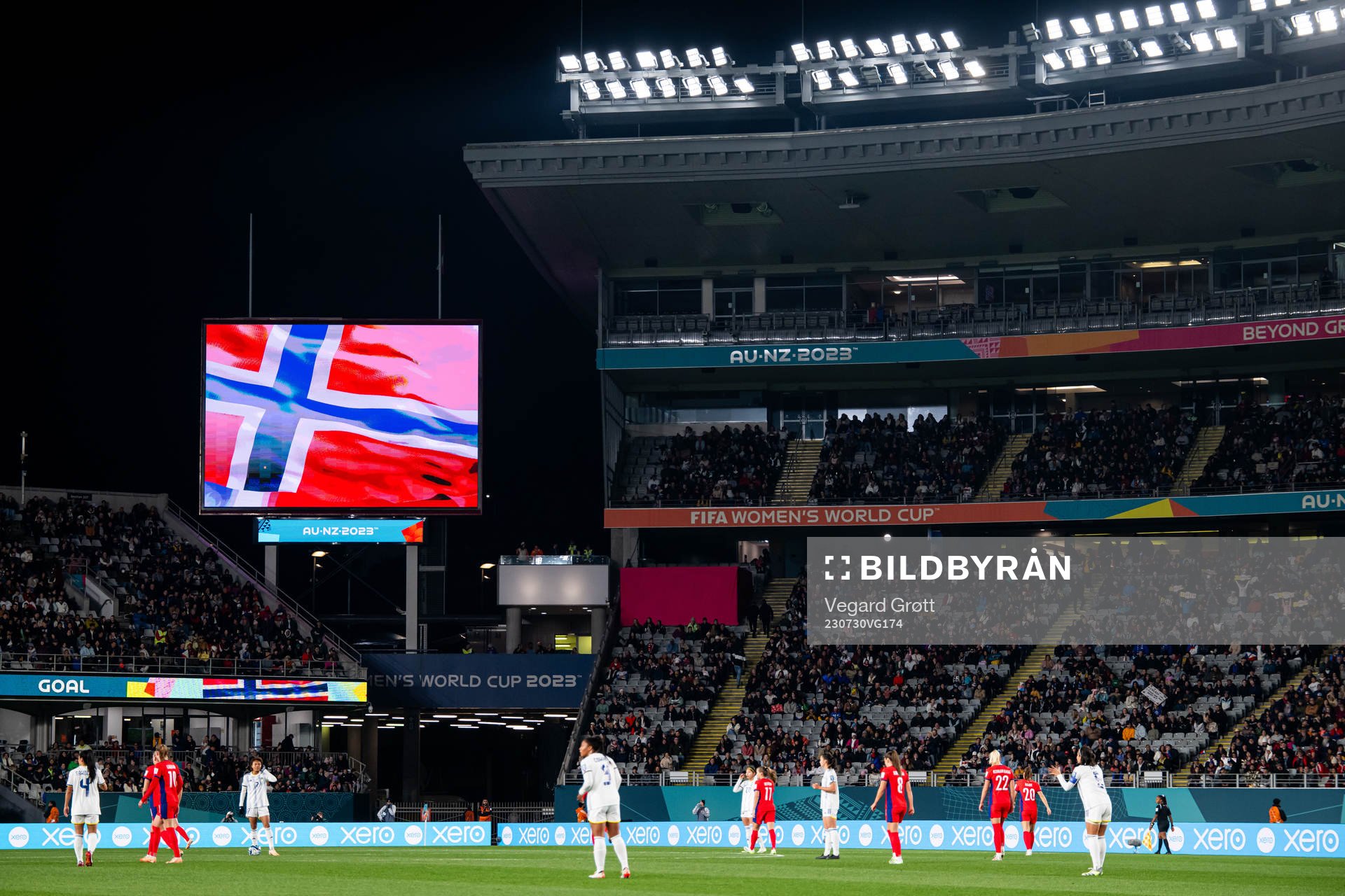 General view of Eden Park as Norway score 2-0