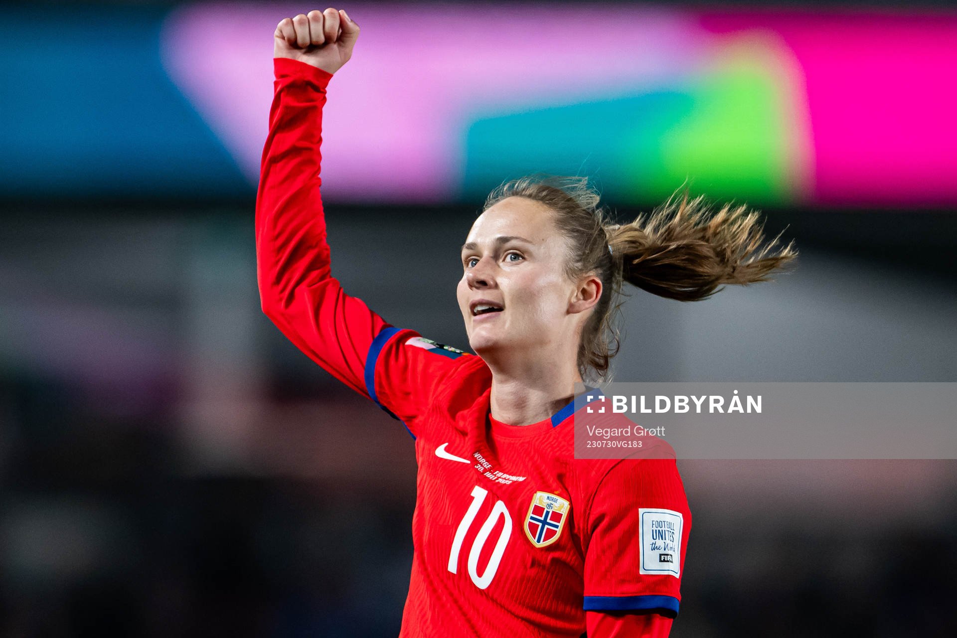 Caroline Graham Hansen of Norway celebrates