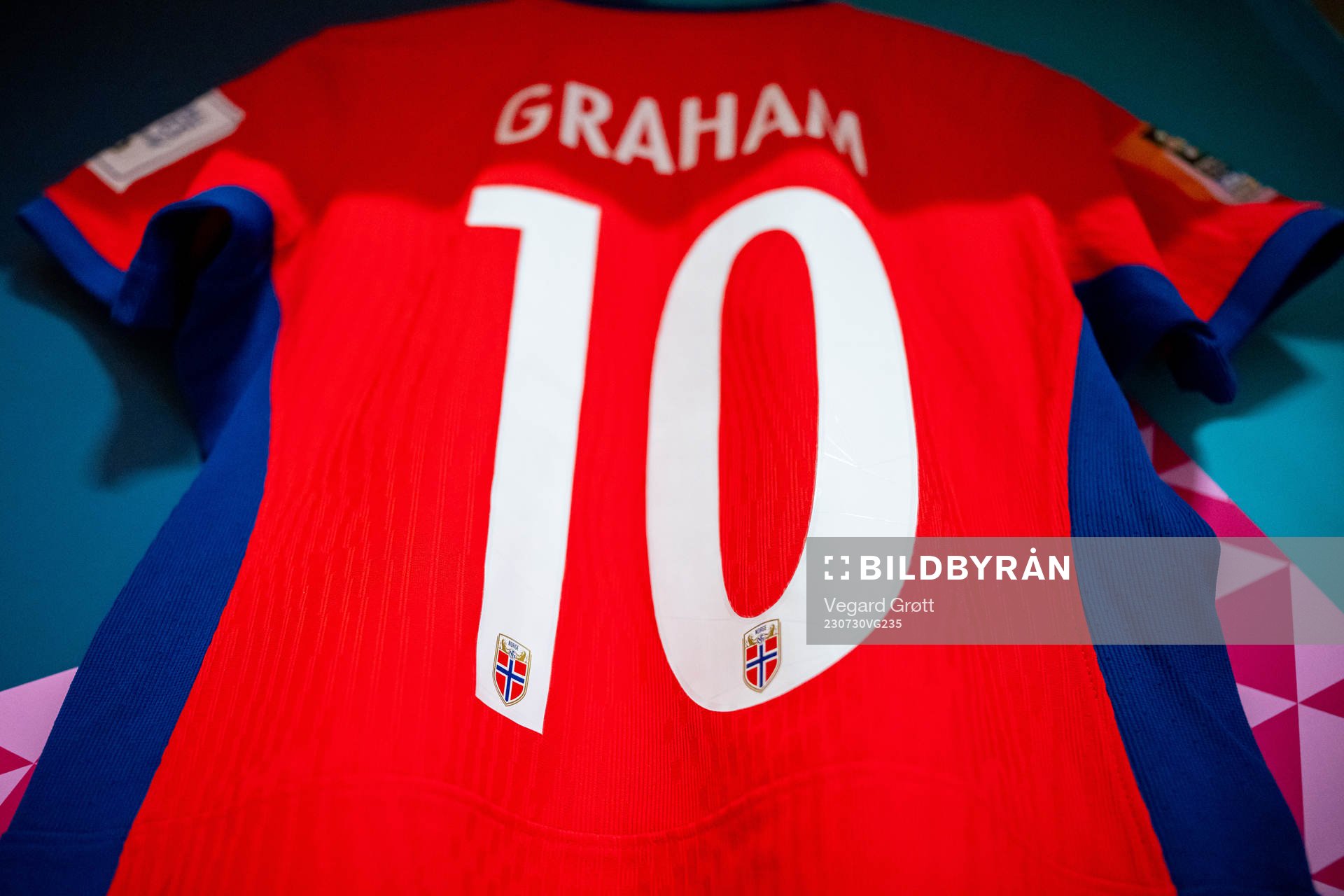 The kit of Caroline Graham Hansen of Norway in the dressing