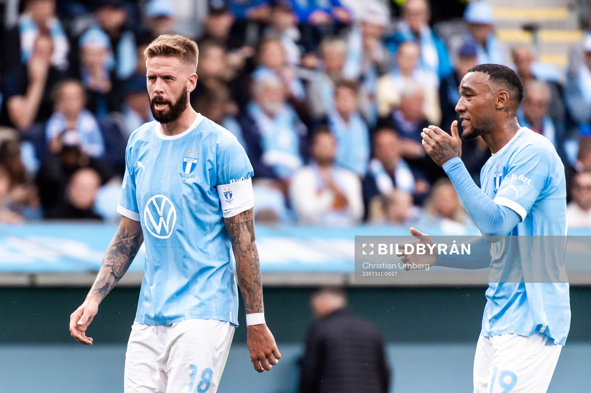 Malmö FFs Pontus Jansson och Derek Cornelius deppar