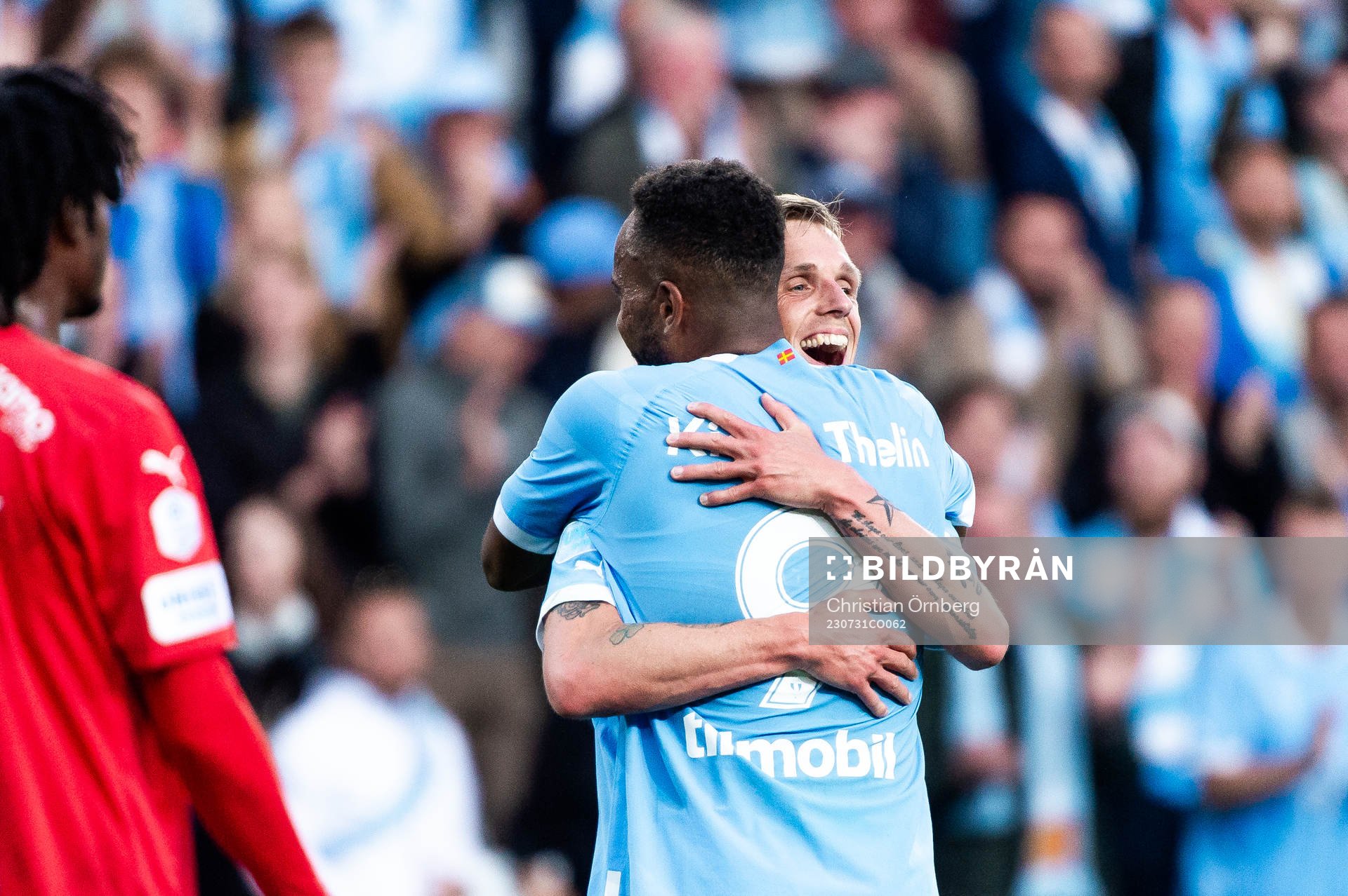 Malmö FFs Isaac Kiese Thelin och Søren Rieks jublar