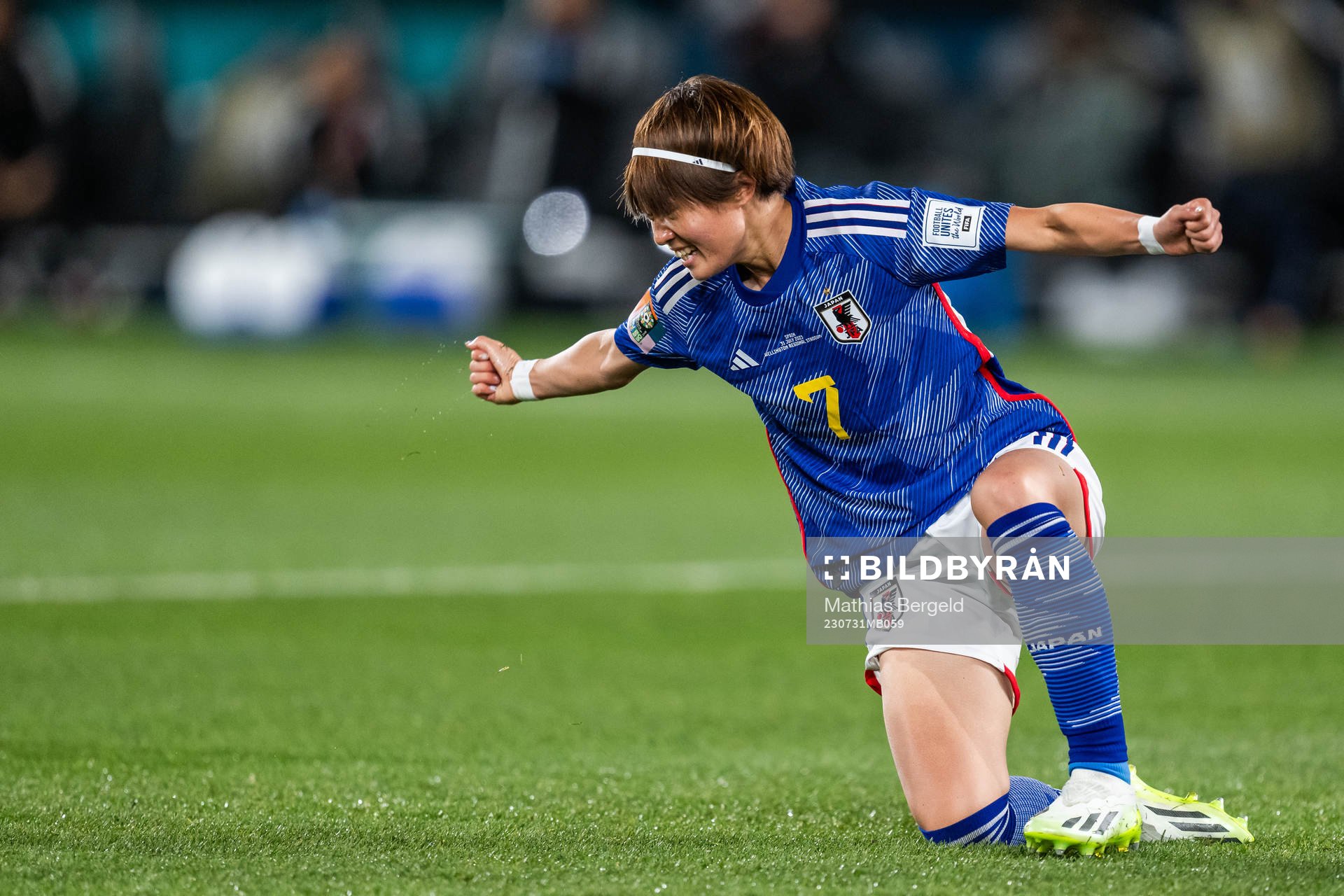 Hinata Miyazawa of Japan celebrates