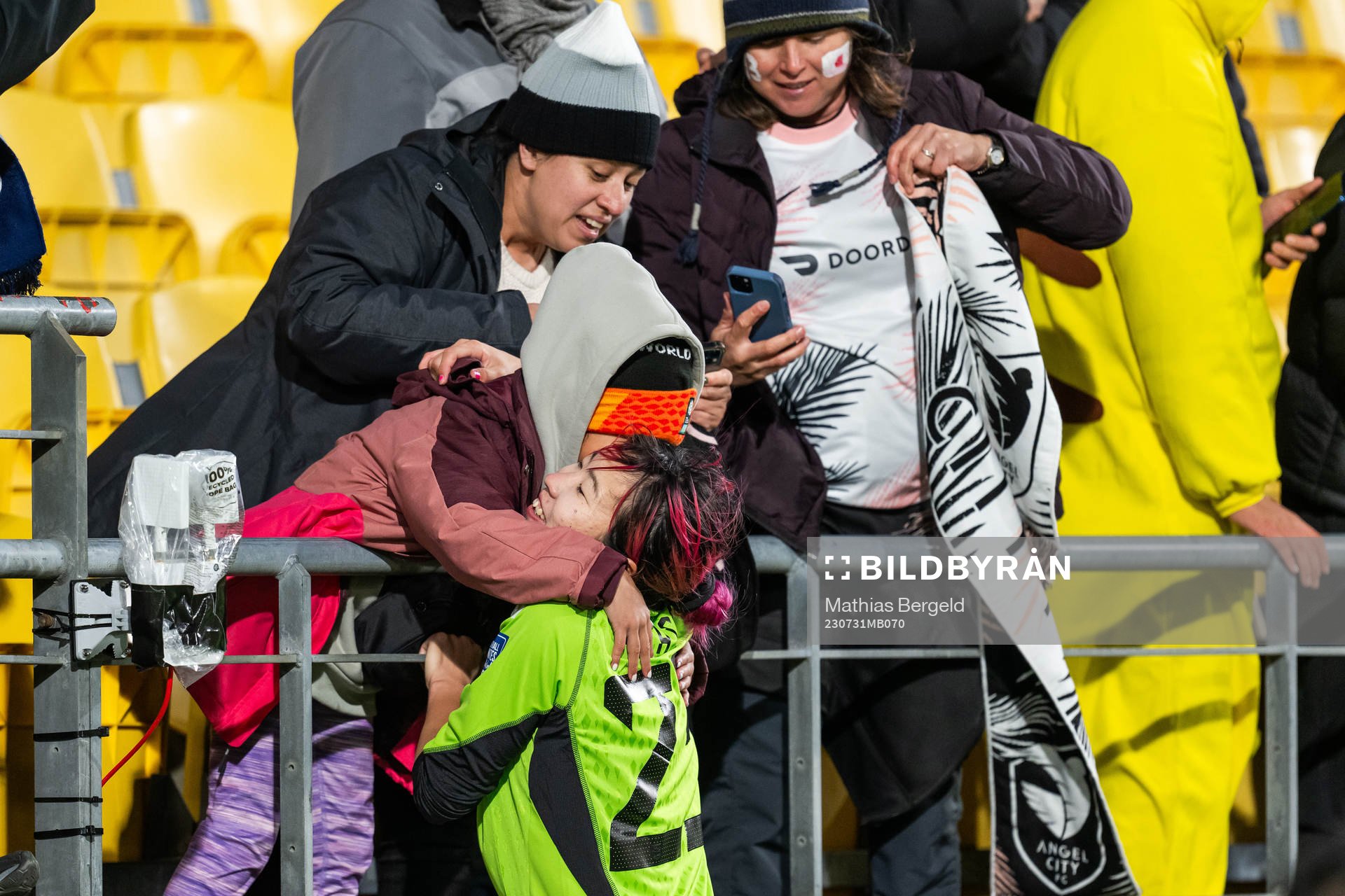 Jun Endo of Japan celebrates with fans
