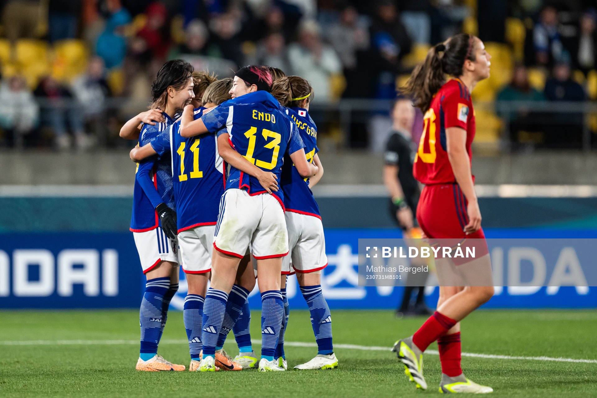 Mina Tanaka of Japan celebrates with team mates