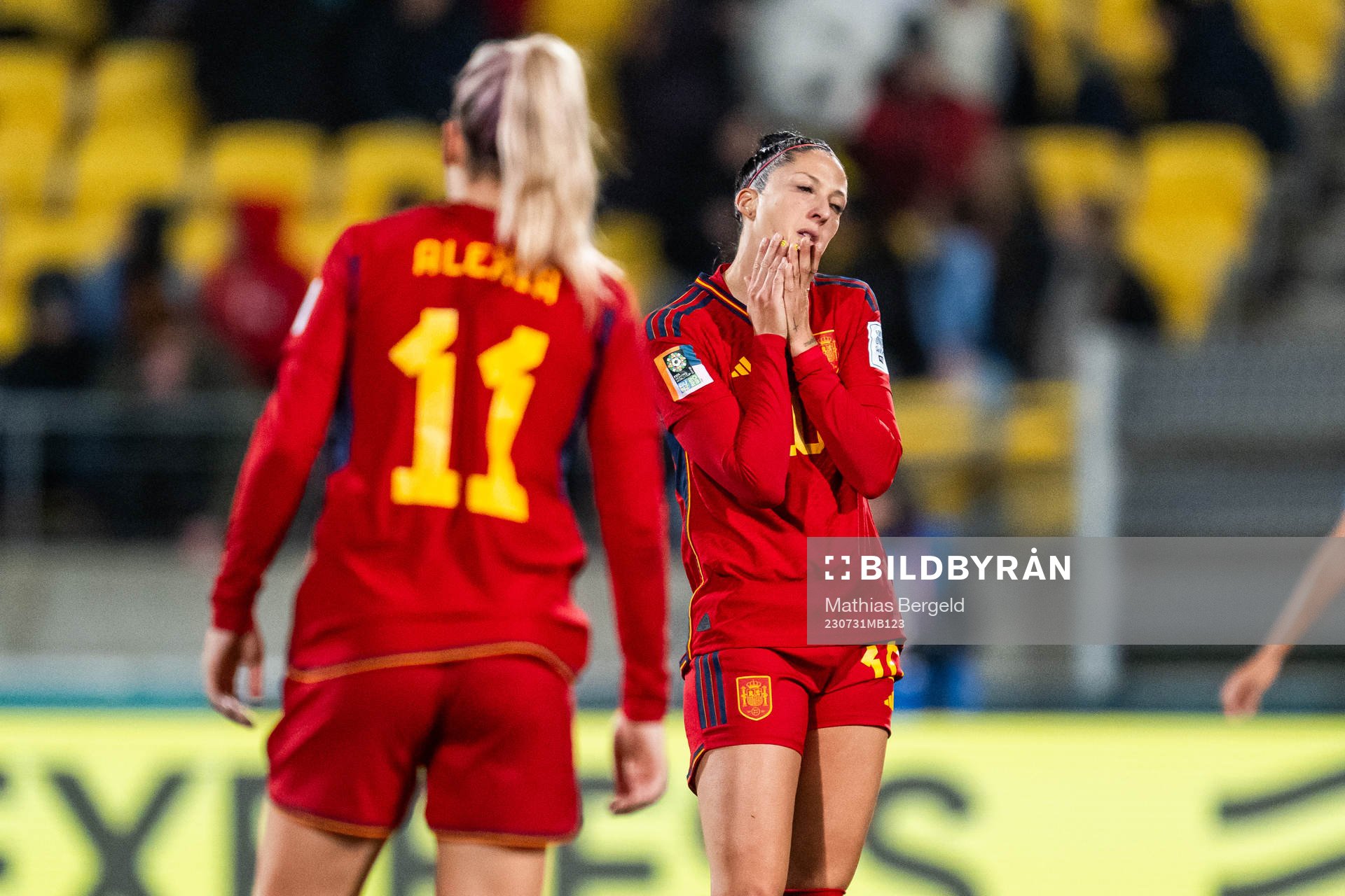 Jennifer Hermoso of Spain looks dejected