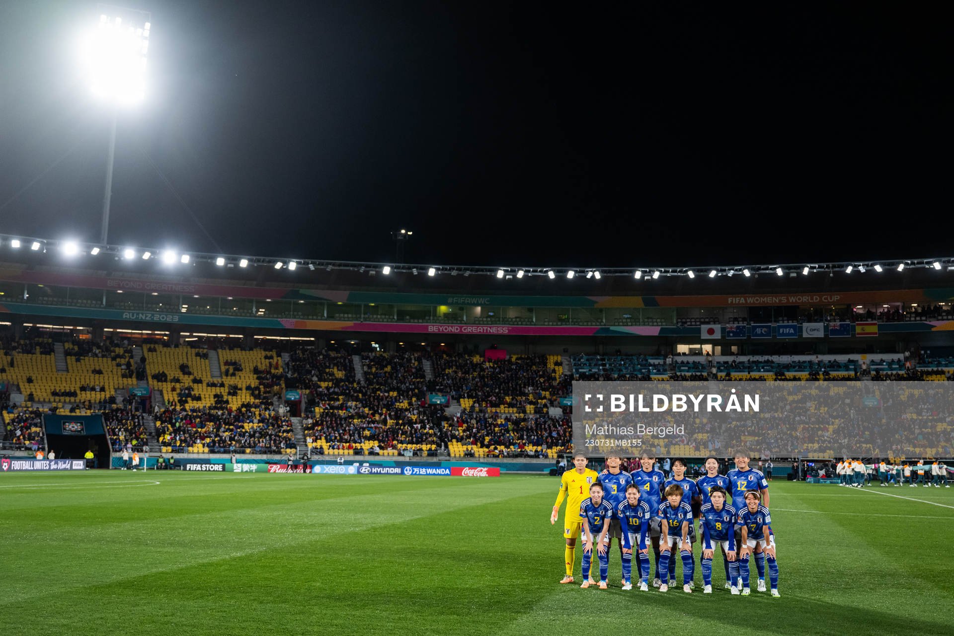 The starting eleven of Japan pose for a photo