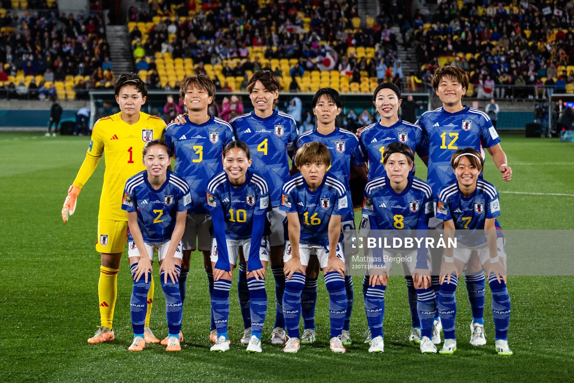 The starting eleven of Japan pose for a photo