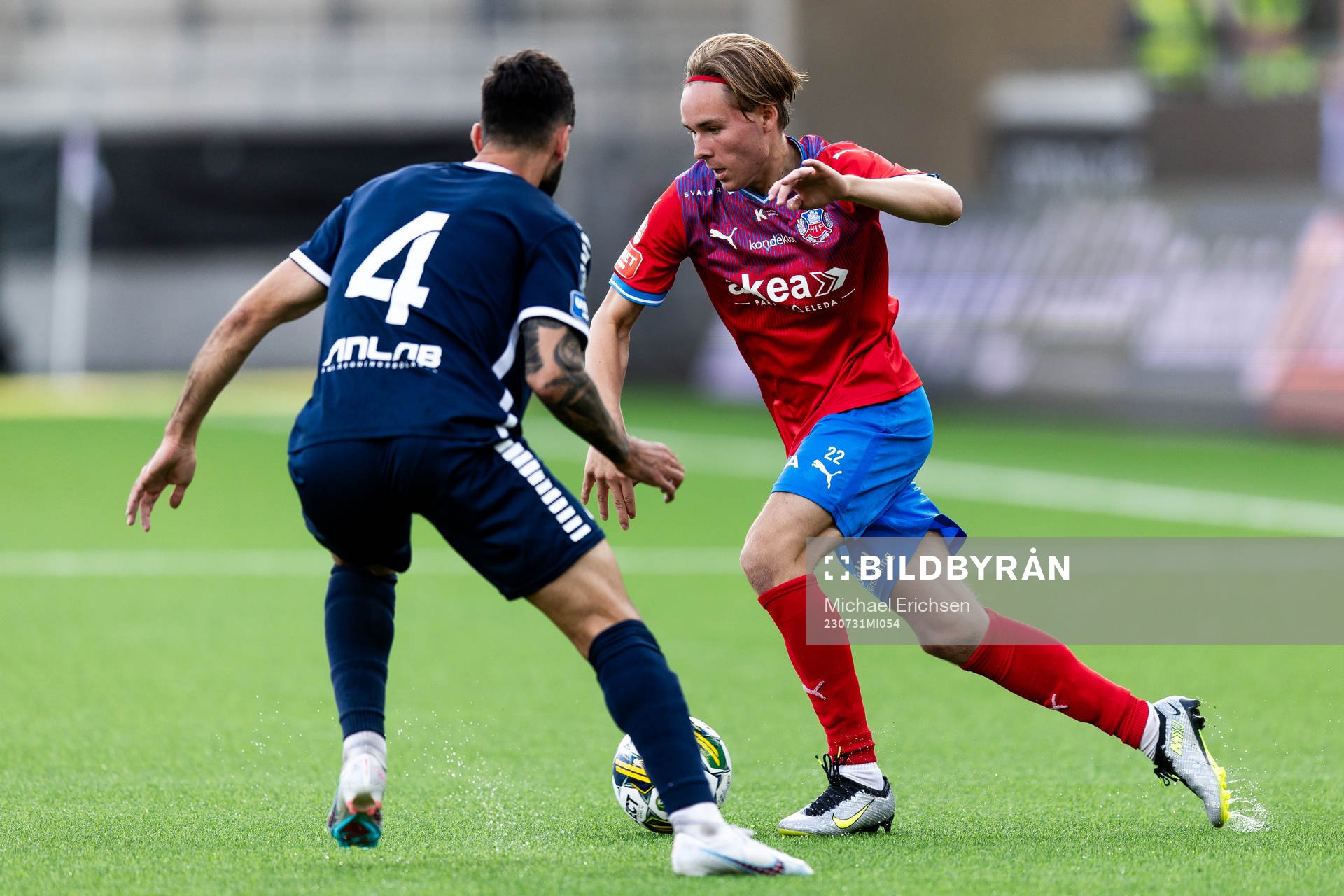 Helsingborgs Simon Bengtsson och Utsiktens Allan Mohideen