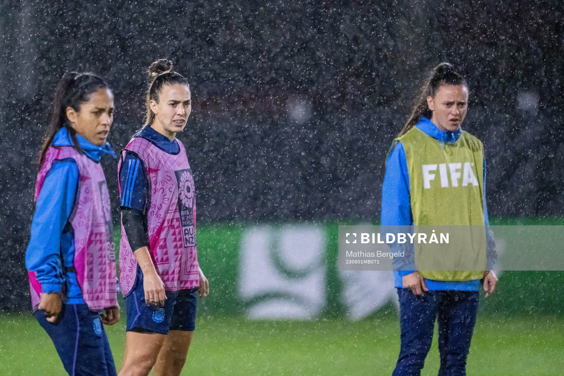 Players of the Argentinian women's national football team at a training session during the FIFA Women's World Cup on August 1, 2023 in Hamilton.