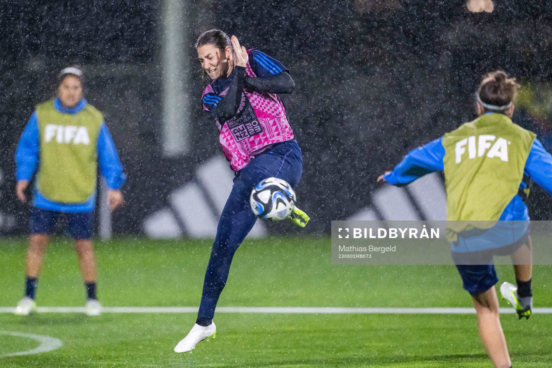 Players of the Argentinian women's national football team at a training session during the FIFA Women's World Cup on August 1, 2023 in Hamilton.