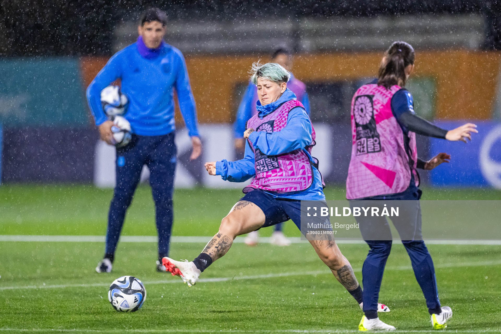 Yamila Rodríguez of the Argentinian women's national football team at a training session during the FIFA Women's World Cup on August 1, 2023 in Hamilton.