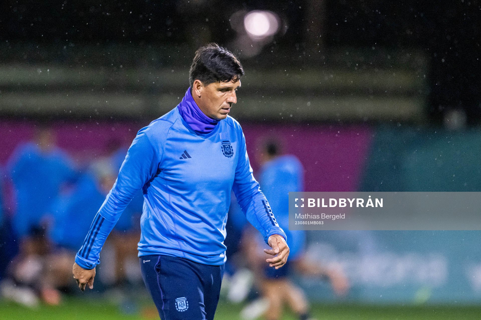 Head coach German Portanova of the Argentinian women's national football team at a training session during the FIFA Women's World Cup on August 1, 2023 in Hamilton.